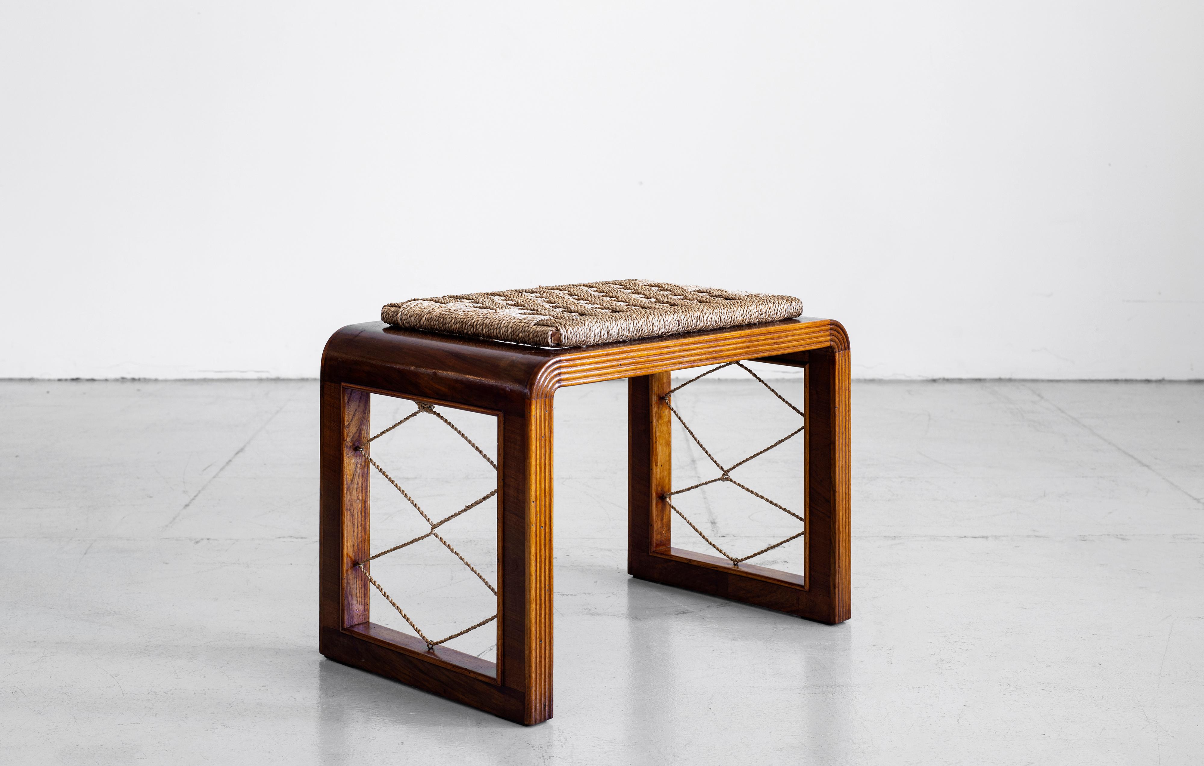 French Pair of Jean Royere Style Stools
