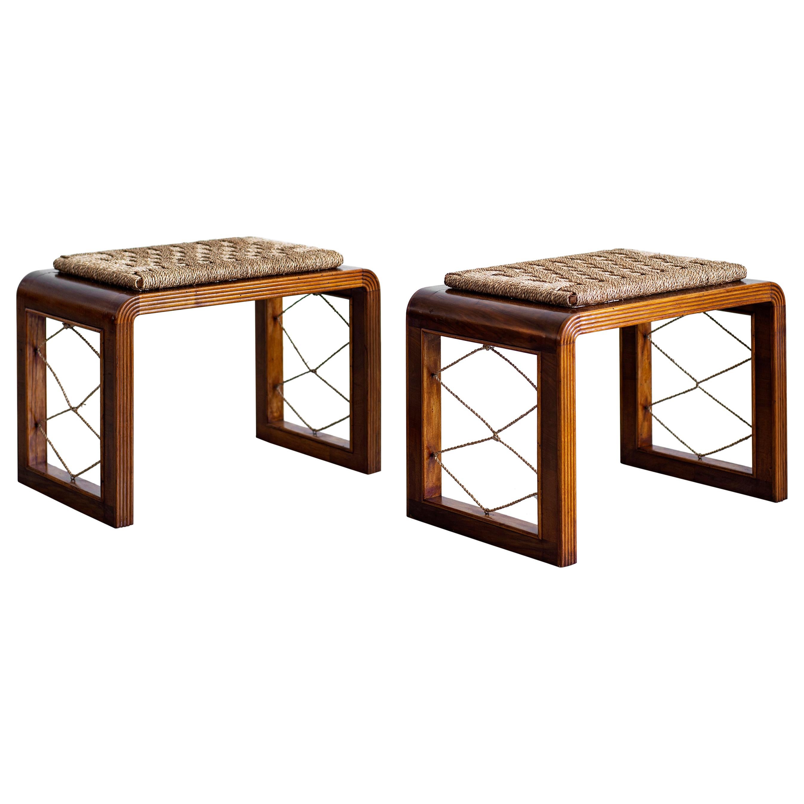 Pair of Jean Royere Style Stools