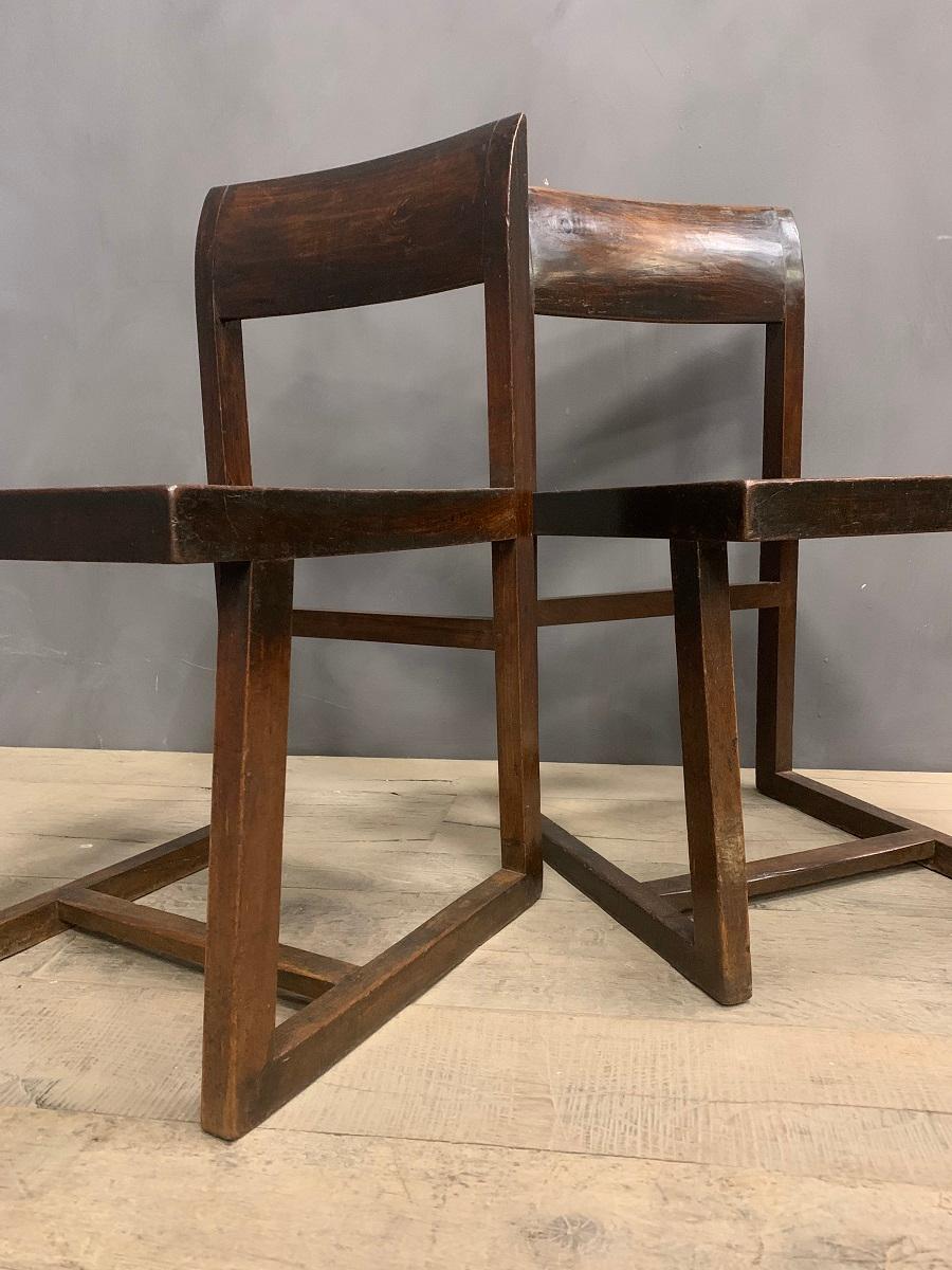 Indian Pair of Jeanneret Box Chairs