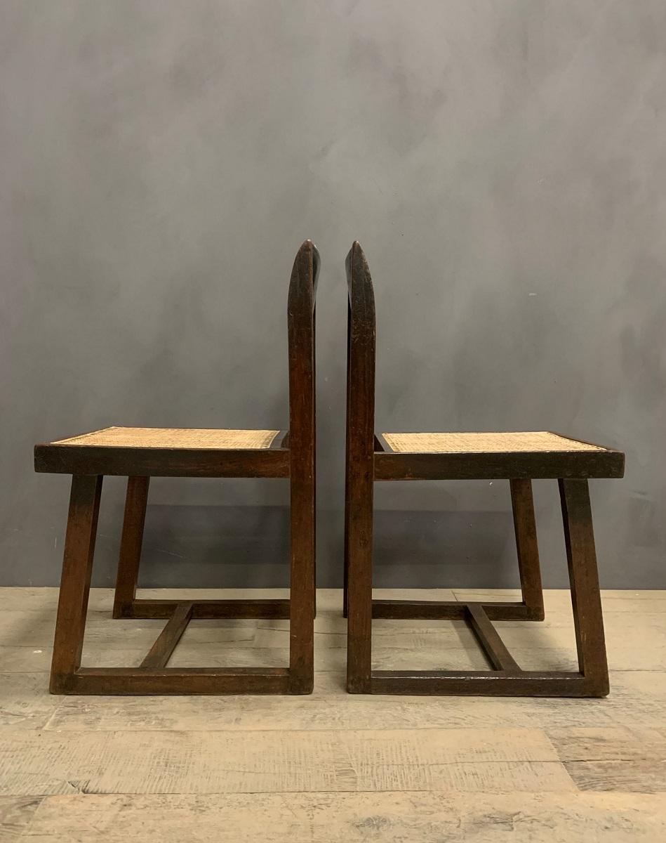 Hand-Crafted Pair of Jeanneret Box Chairs