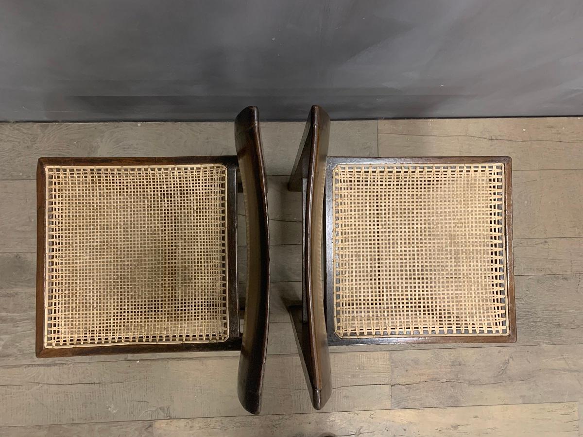 Cane Pair of Jeanneret Box Chairs