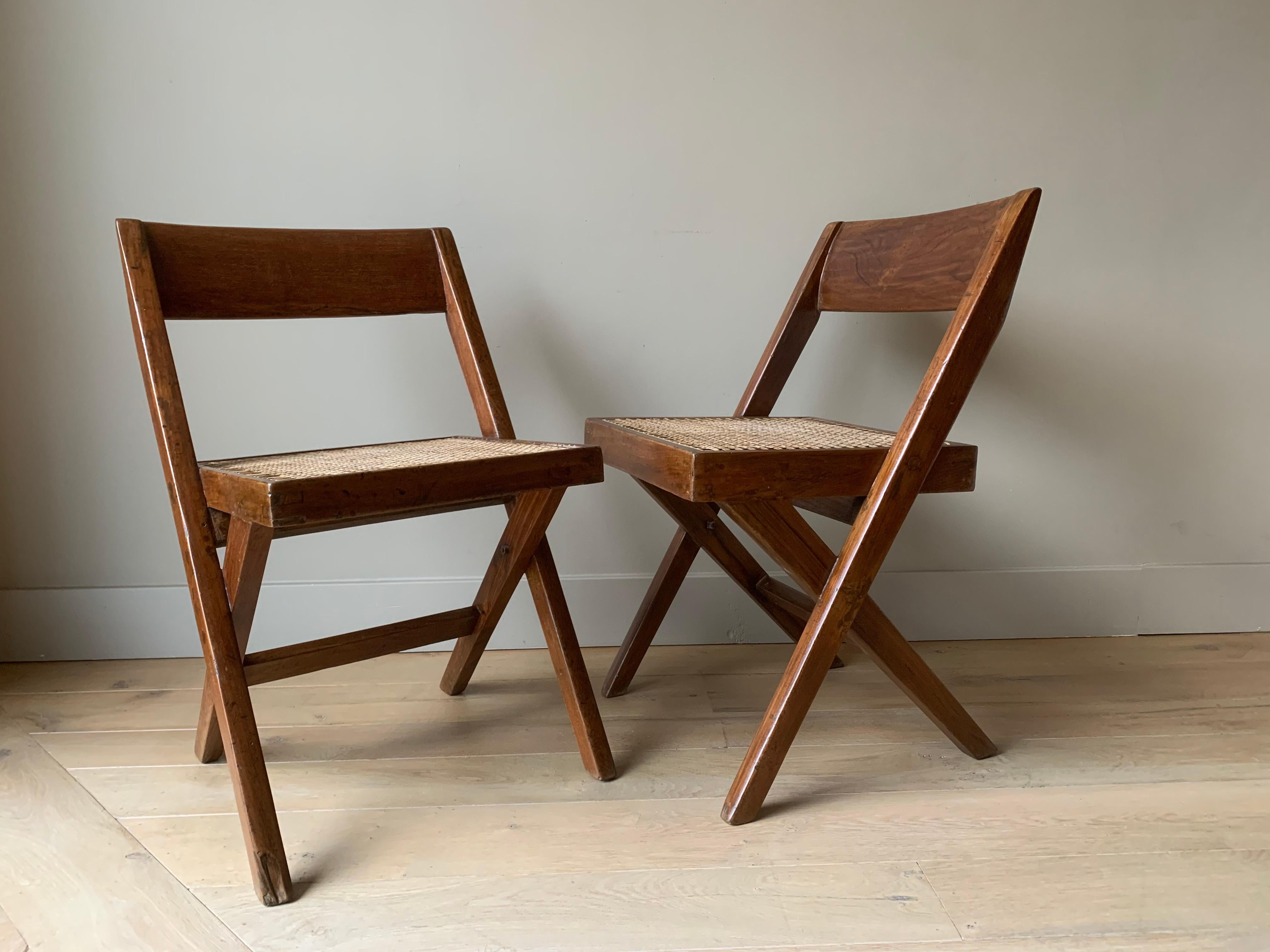 Pair of Jeanneret Library Chairs For Sale 6