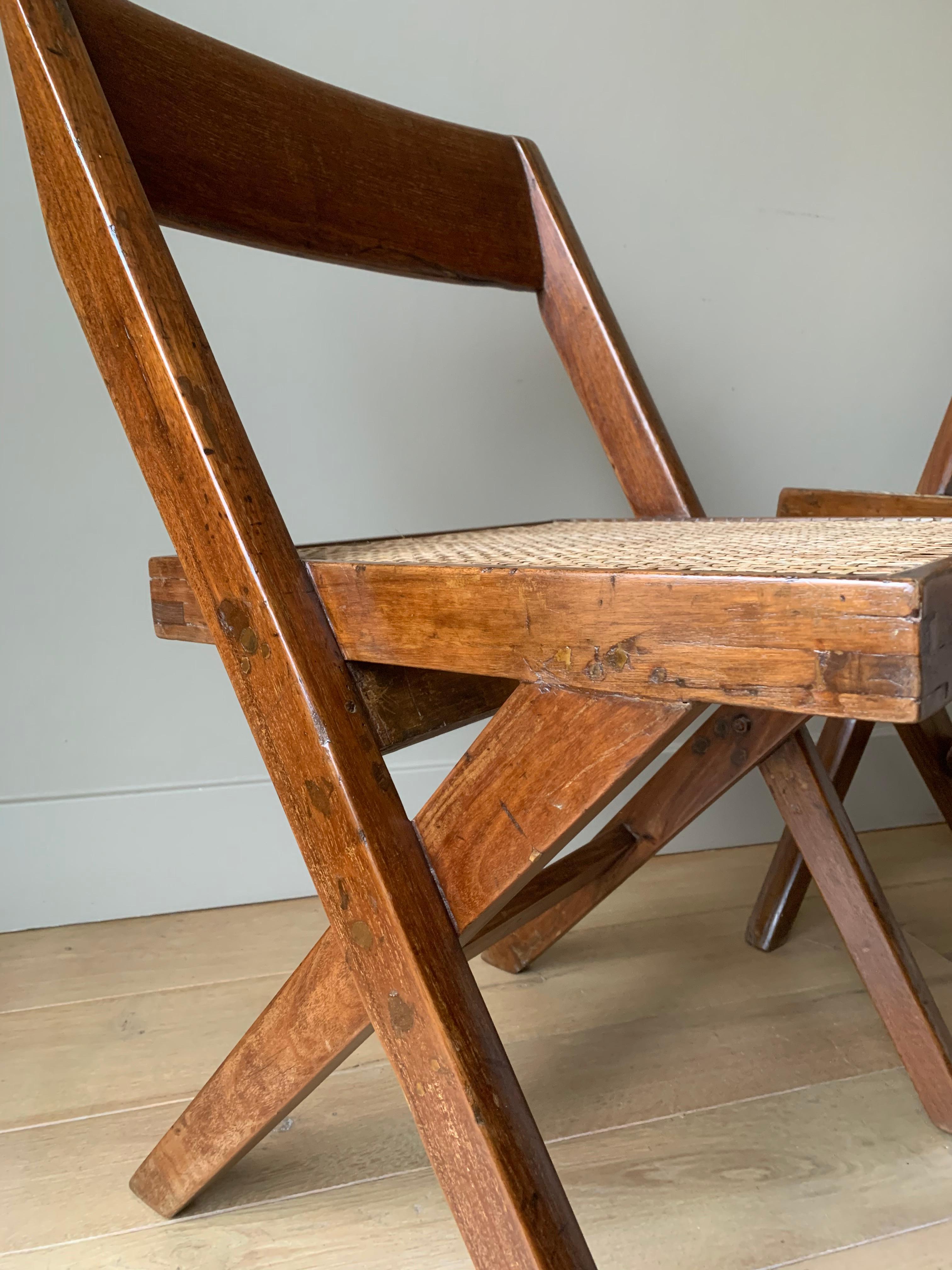 Mid-20th Century Pair of Jeanneret Library Chairs For Sale