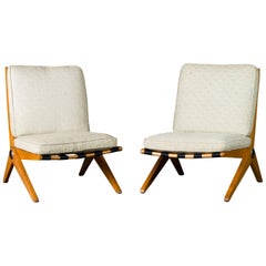 Pair of Jeanneret 'Scissor' Lounge Chairs