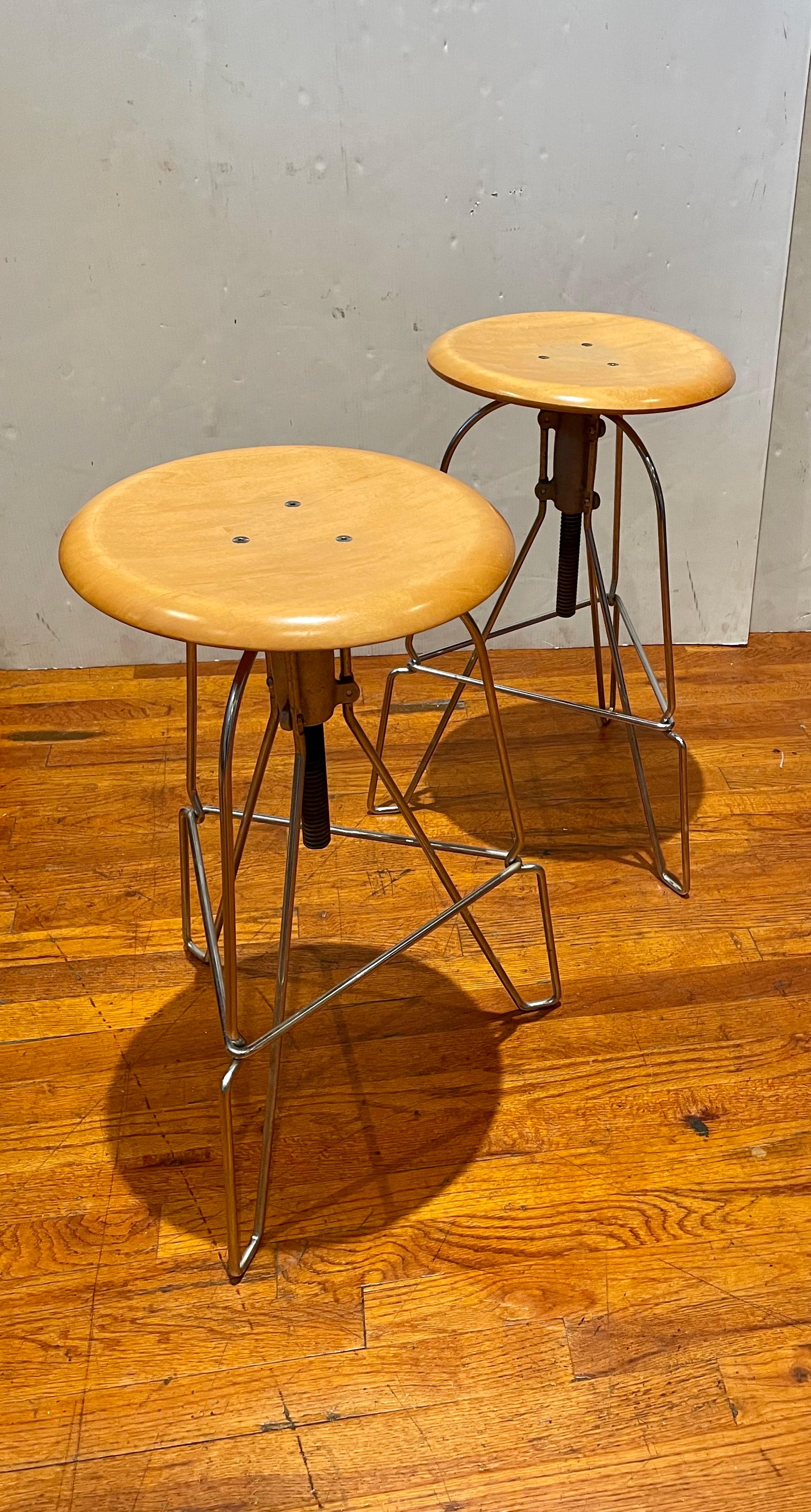 American Pair of Jeff Covey Stools with Swivel Tops for Herman Miller