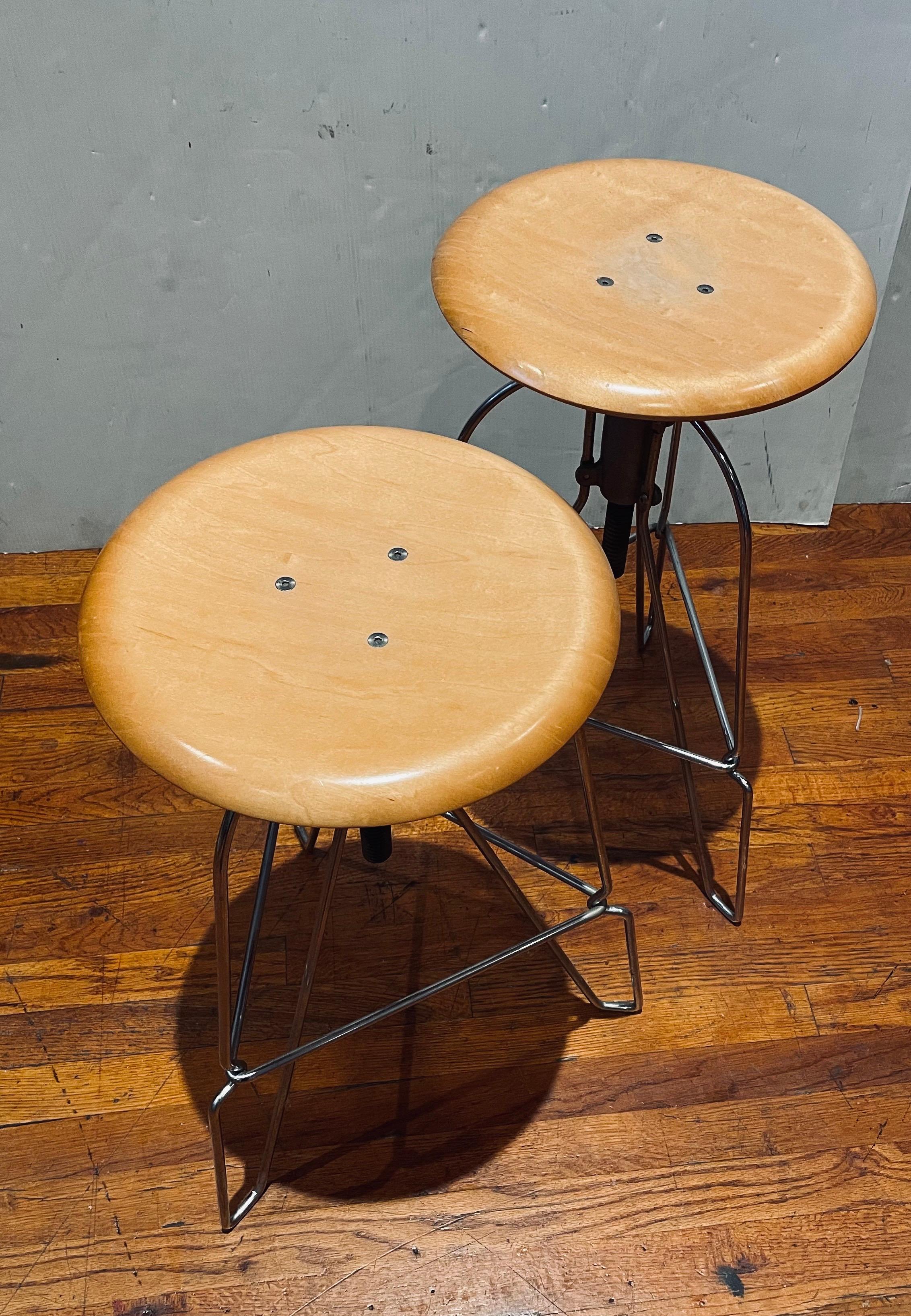 Pair of Jeff Covey Stools with Swivel Tops for Herman Miller In Good Condition In San Diego, CA