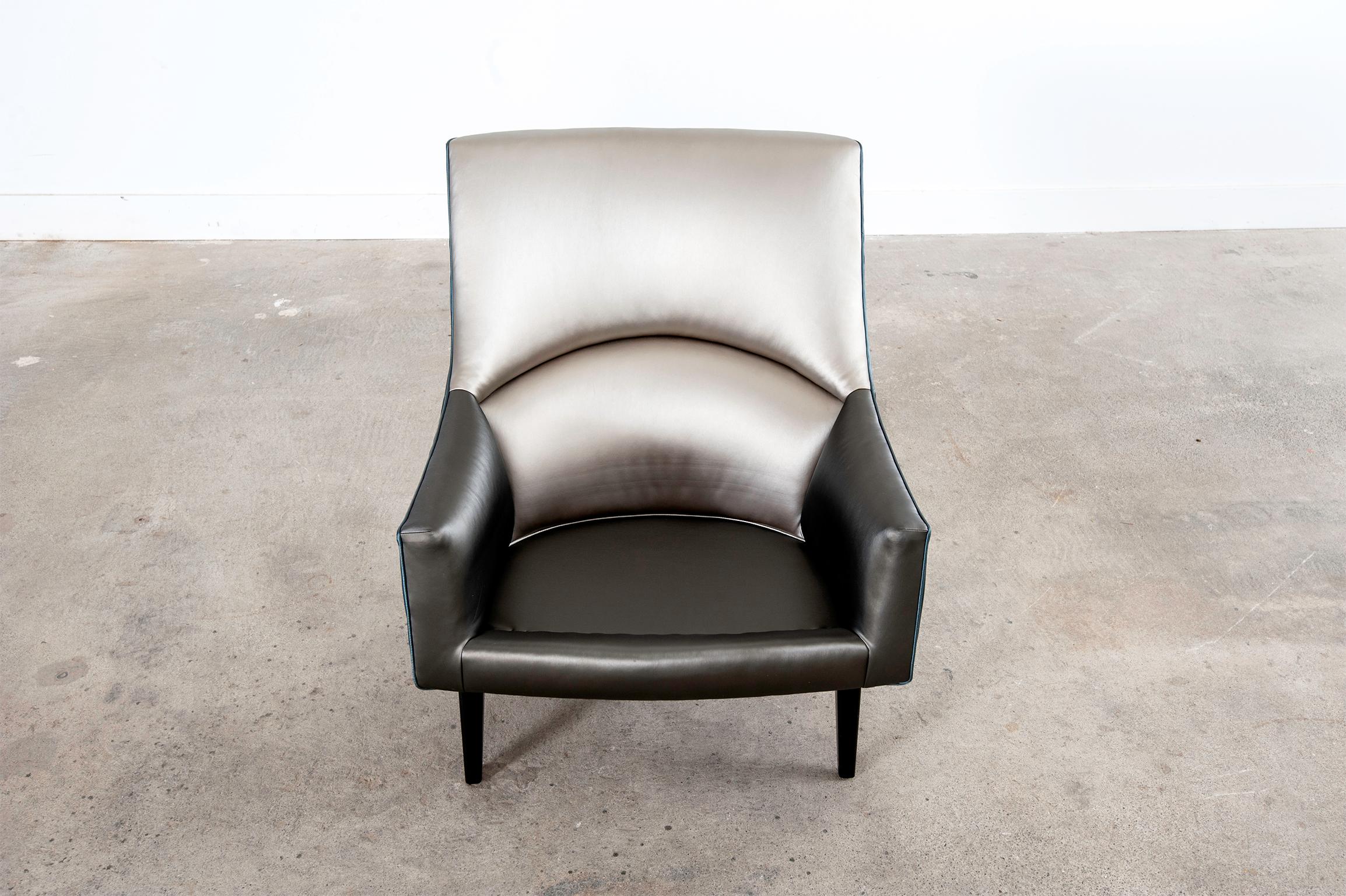 Pair of Jens Risom for Ralph Pucci Metallic Space Age A-Chairs For Sale 5