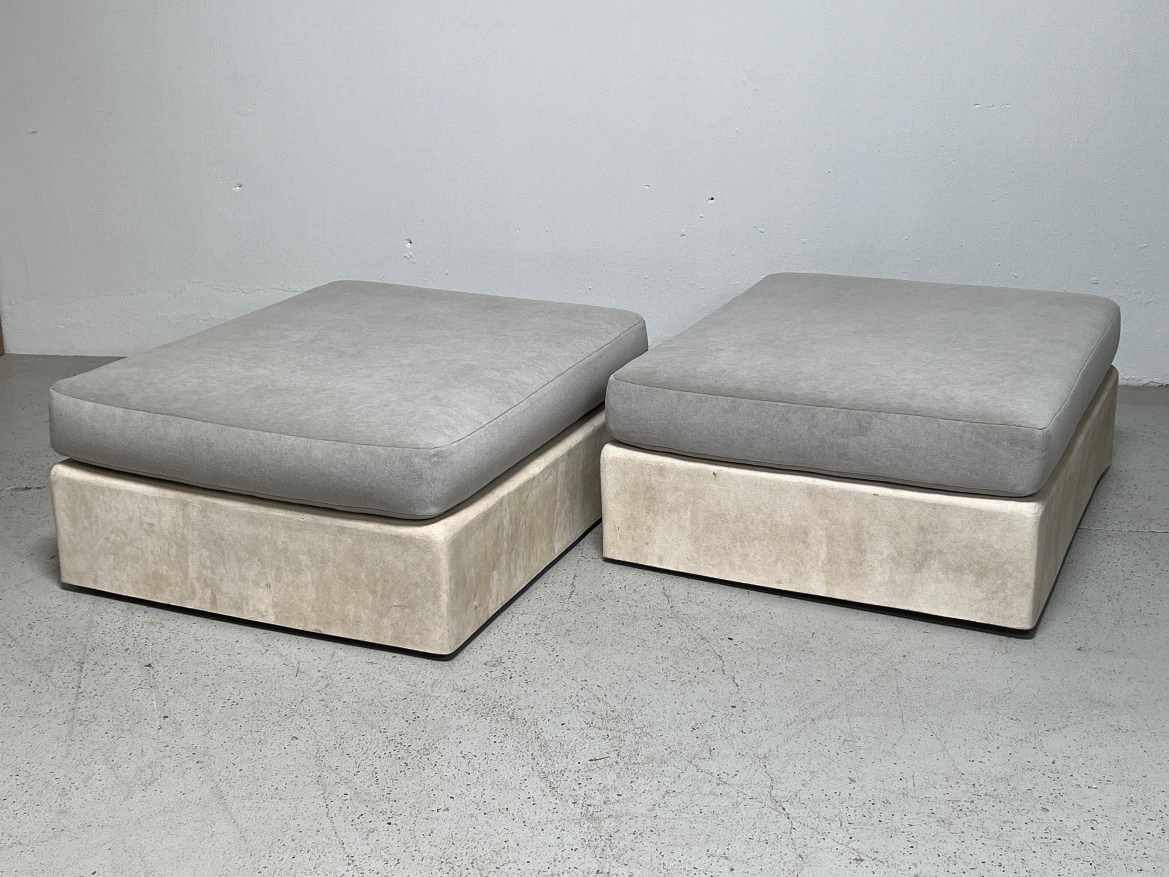 Pair of Jennifer Ottomans by Michael Taylor 5