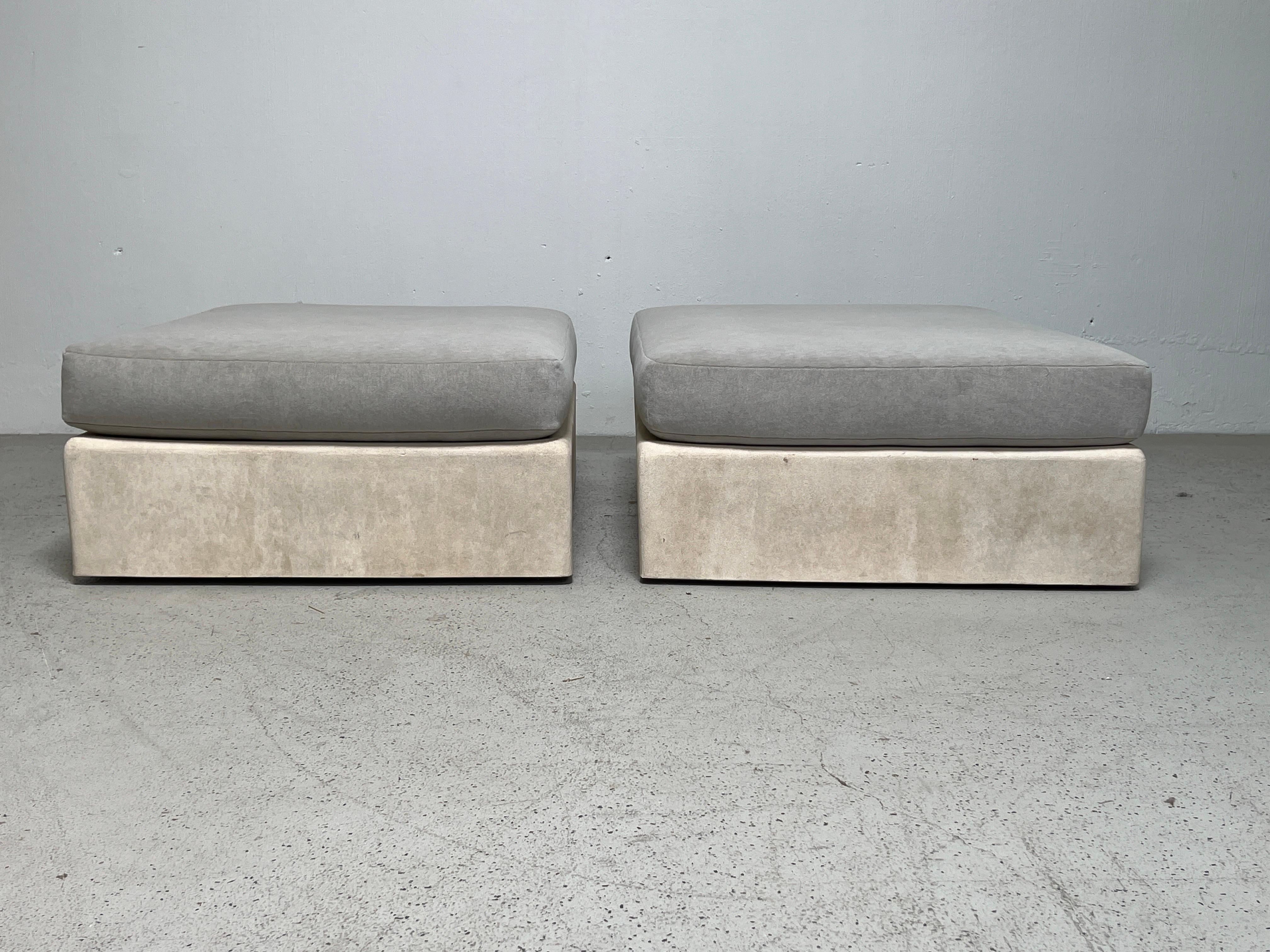 Pair of Jennifer Ottomans by Michael Taylor 6
