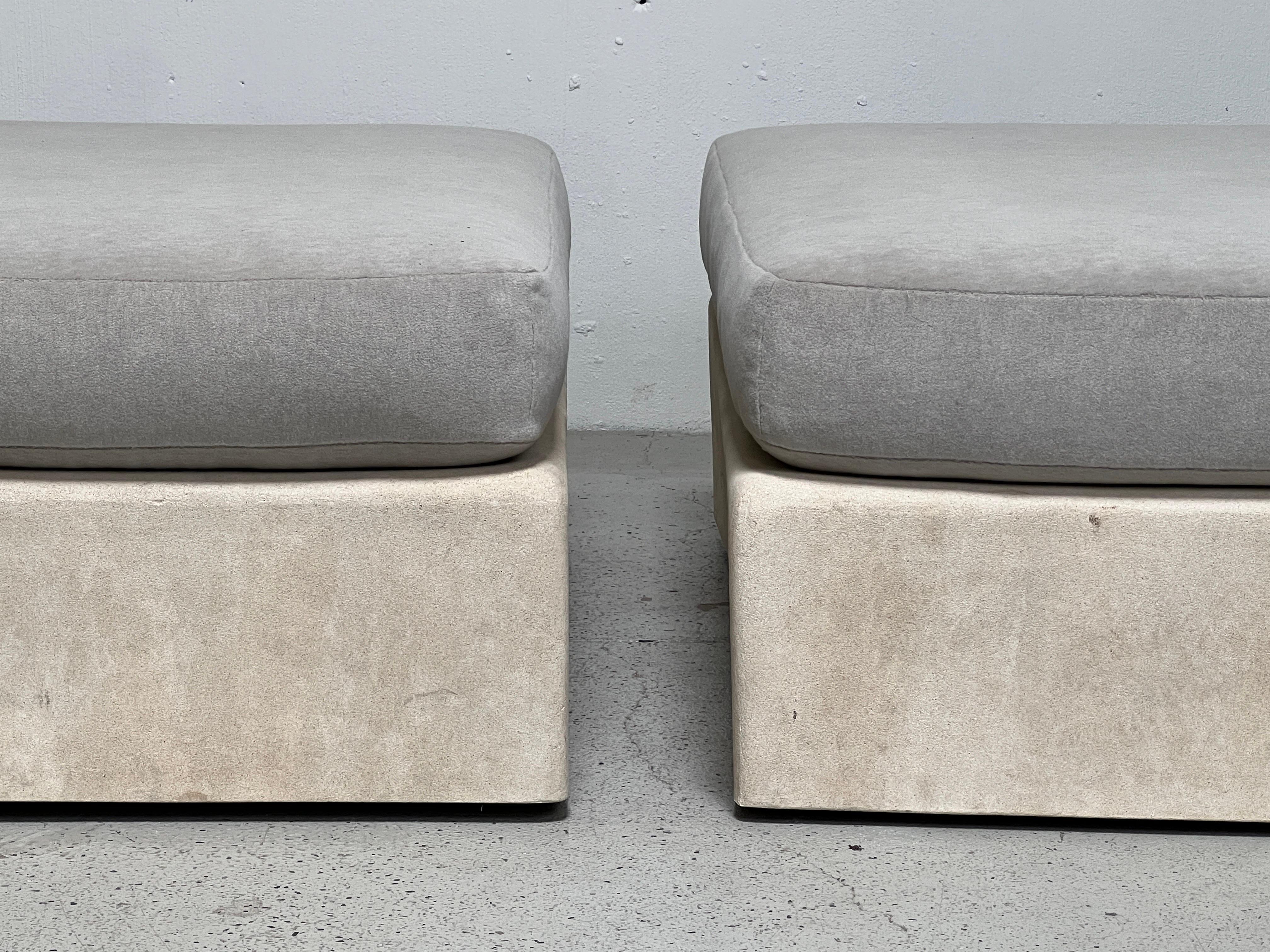 Pair of Jennifer Ottomans by Michael Taylor 8