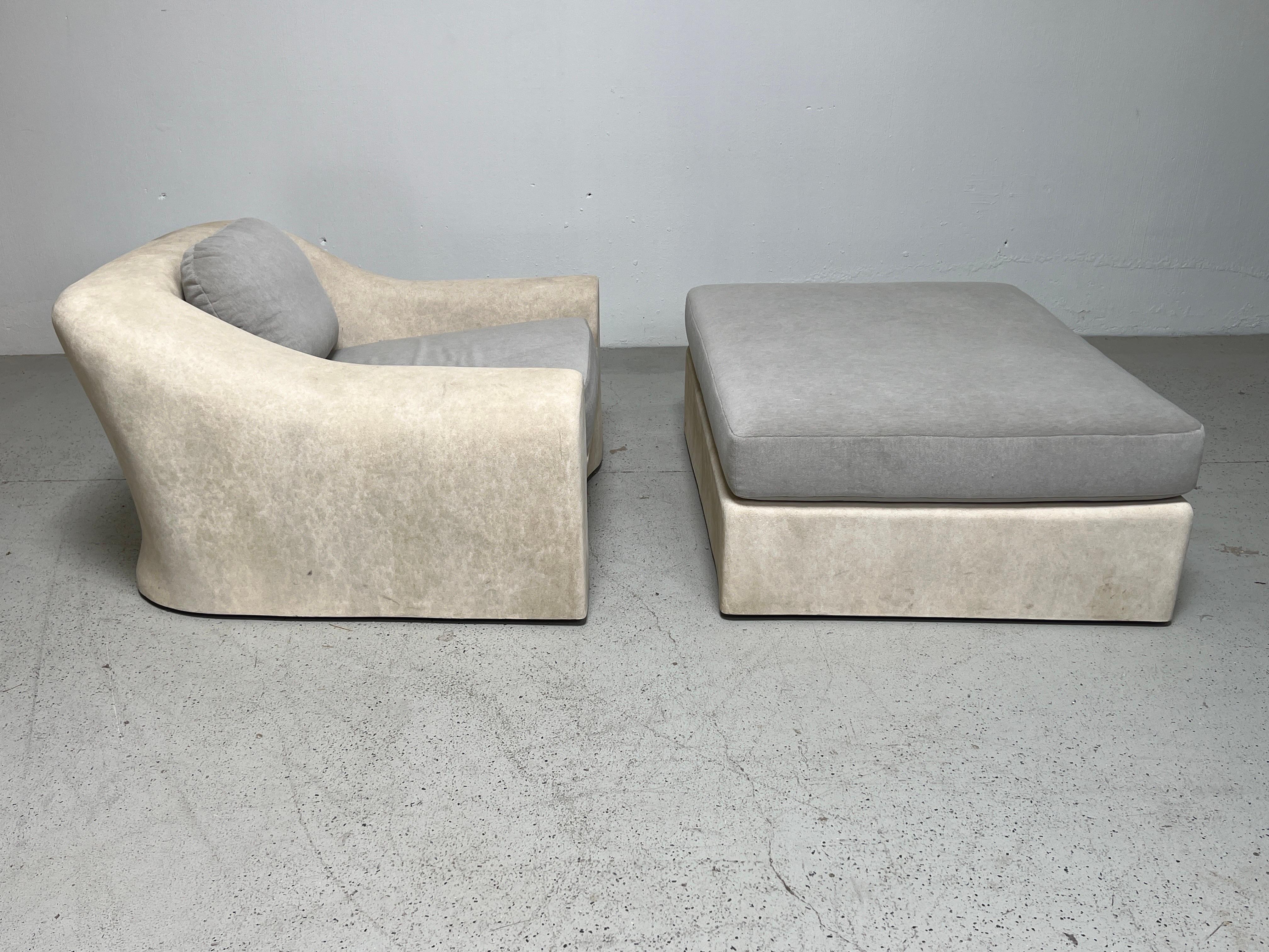 Pair of Jennifer Ottomans by Michael Taylor 9