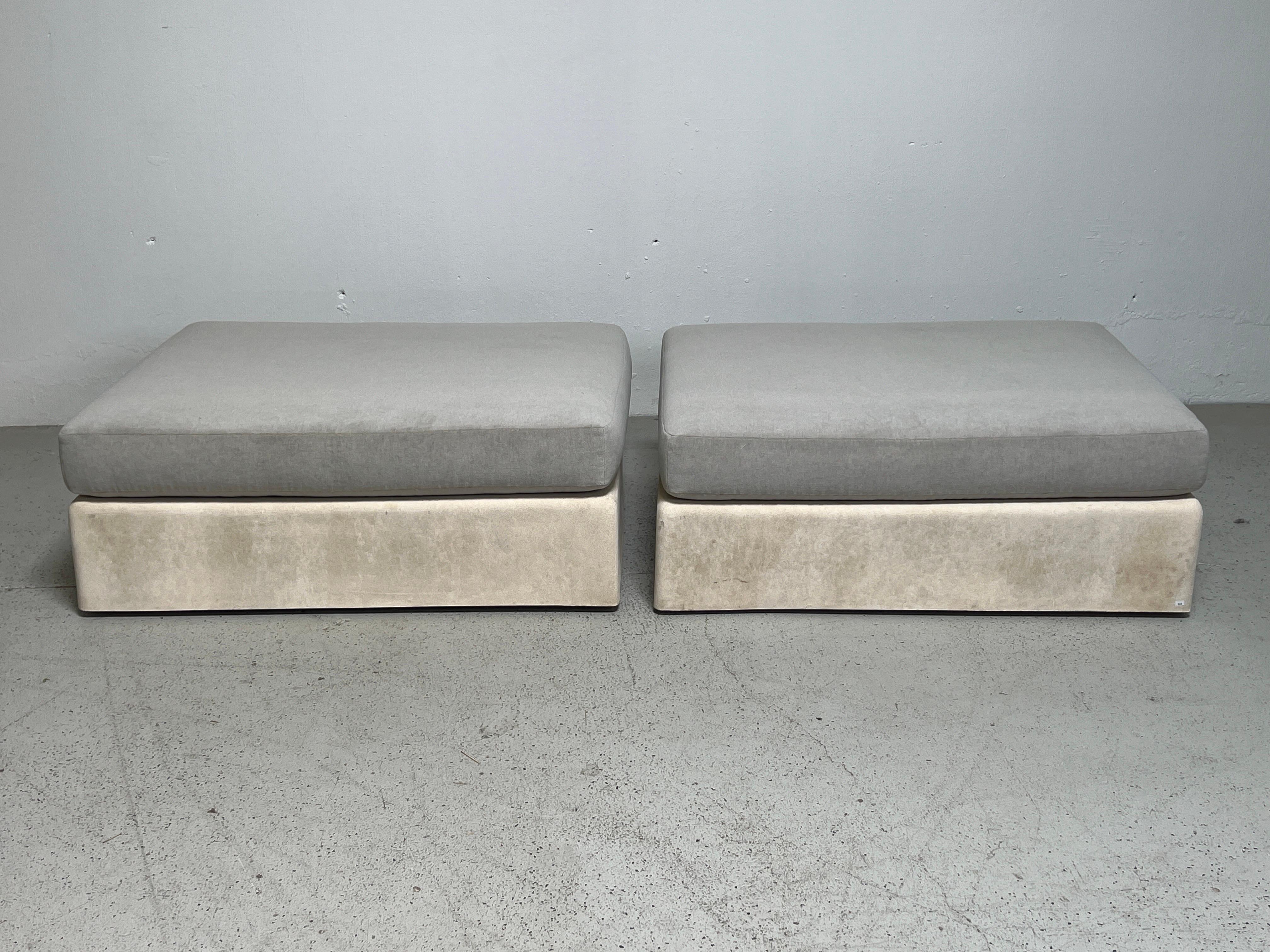 Late 20th Century Pair of Jennifer Ottomans by Michael Taylor