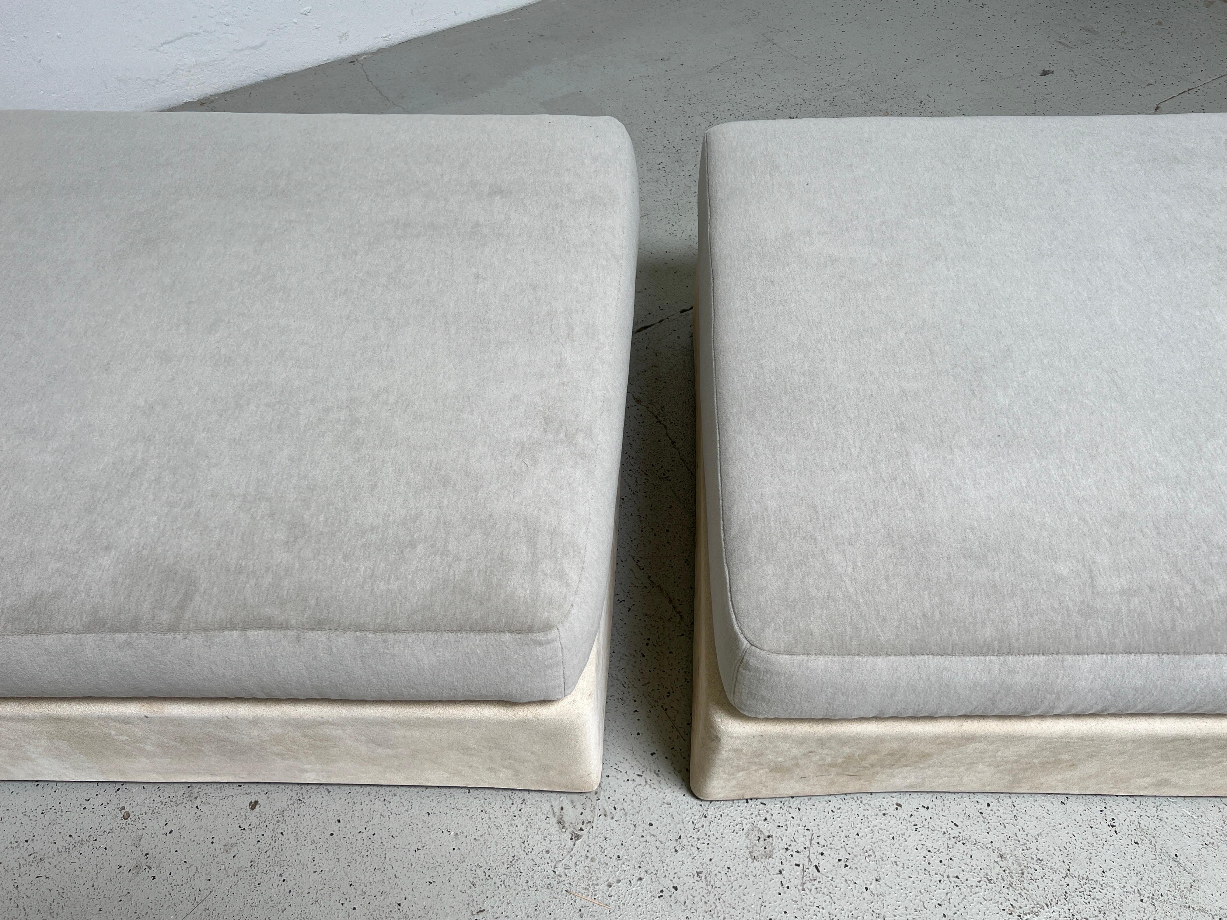 Pair of Jennifer Ottomans by Michael Taylor 3