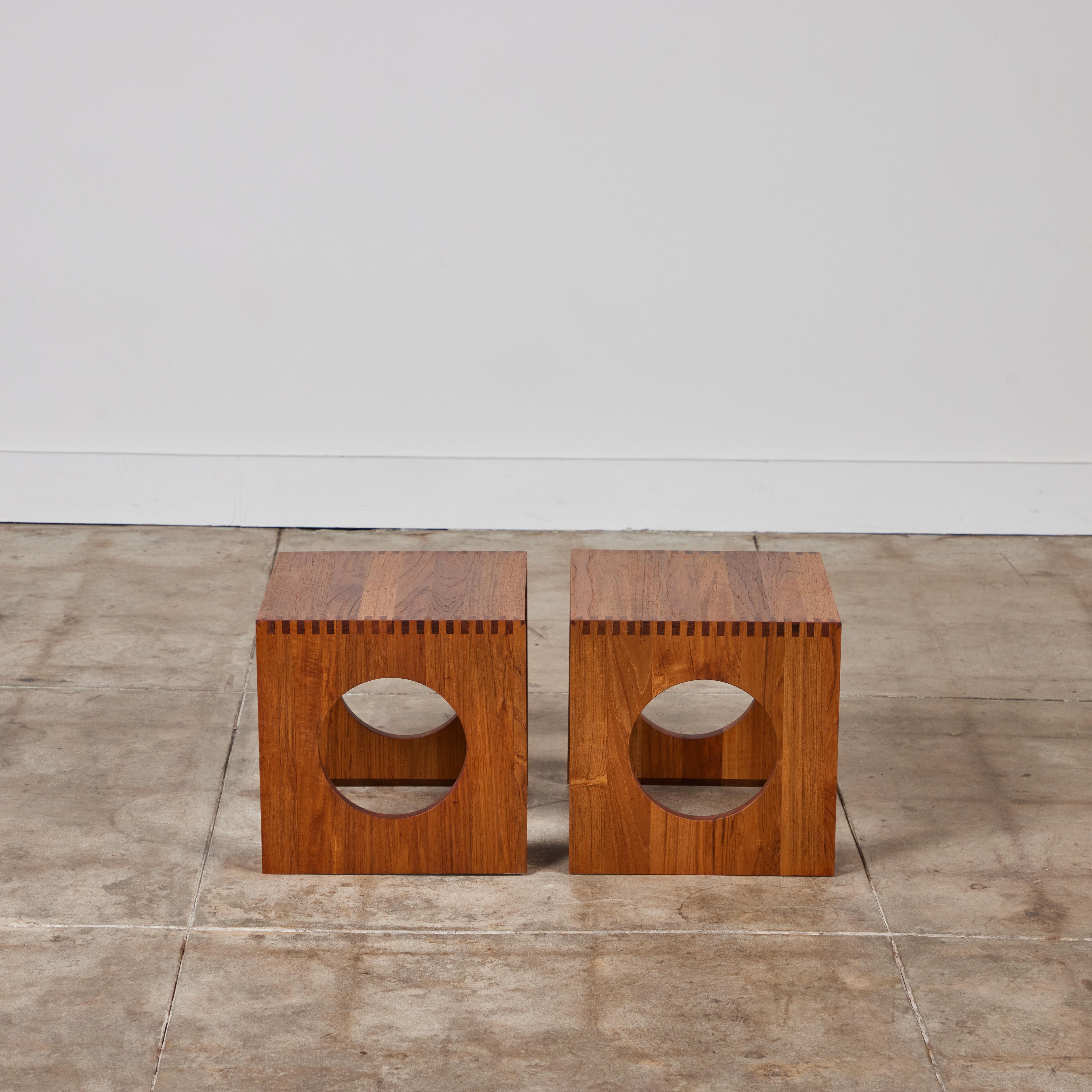 Scandinavian Modern Pair of Jens H. Quistgaard Interlocking Cube Side Tables For Sale