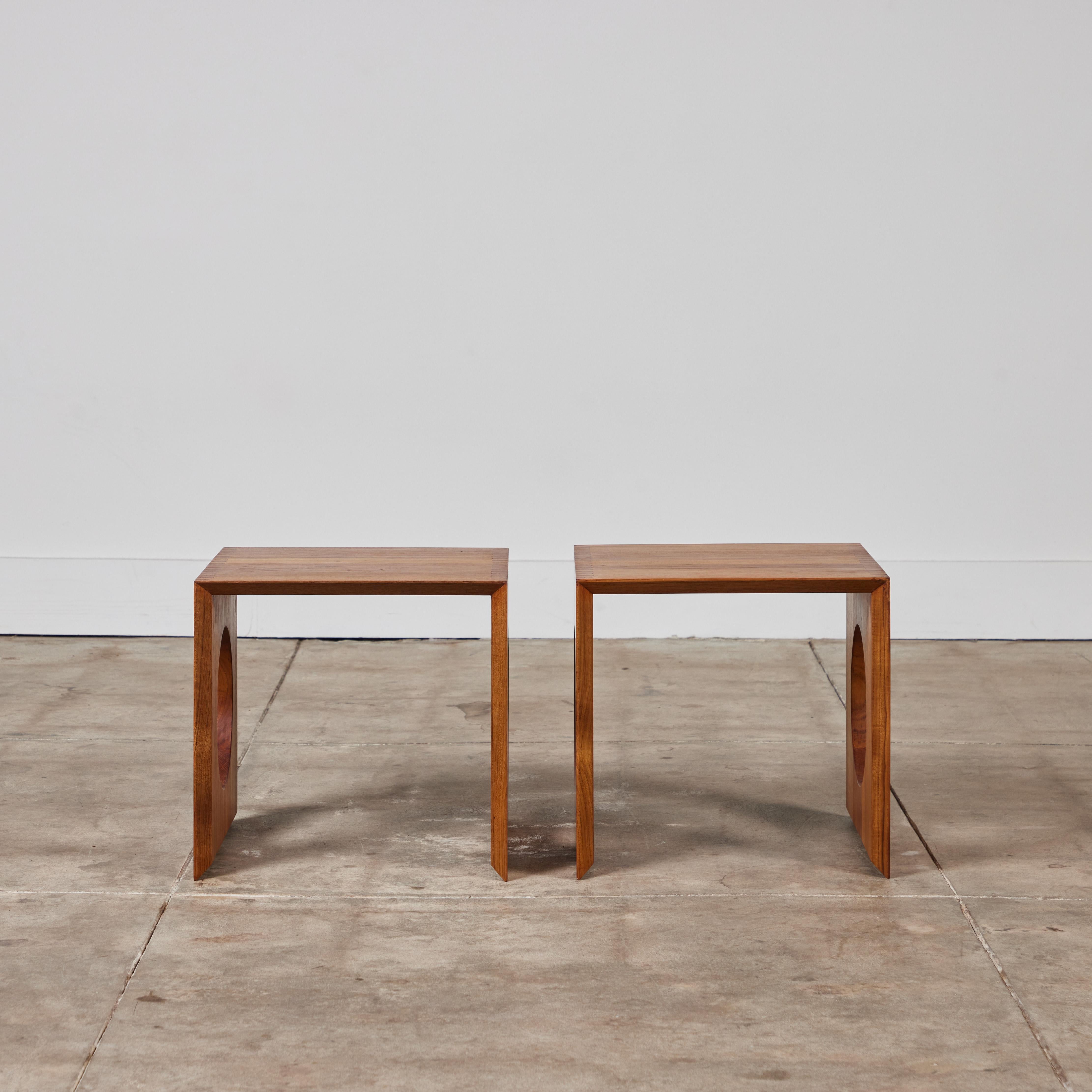 Pair of Jens H. Quistgaard Interlocking Cube Side Tables In Excellent Condition For Sale In Los Angeles, CA