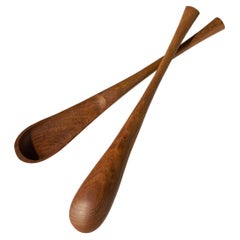 Pair of Jens Quistgaard Danish Teak Salad Servers