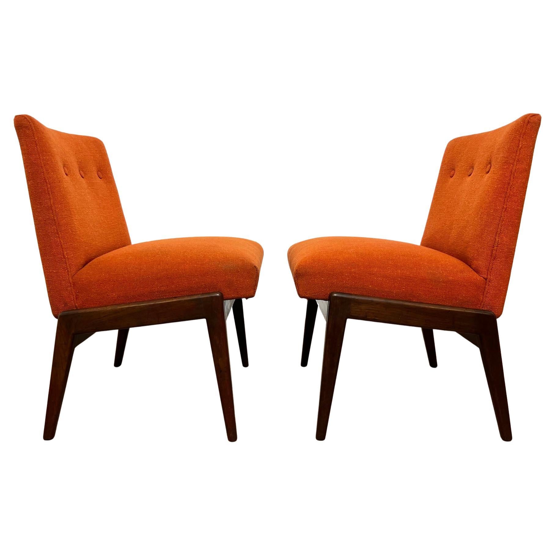 Pair of Jens Risom C-220 Lounge Chairs Circa 1950s For Sale