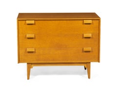 Pair of Jens Risom Danish Mid-Century Blond Oak 3-Drawer Chests