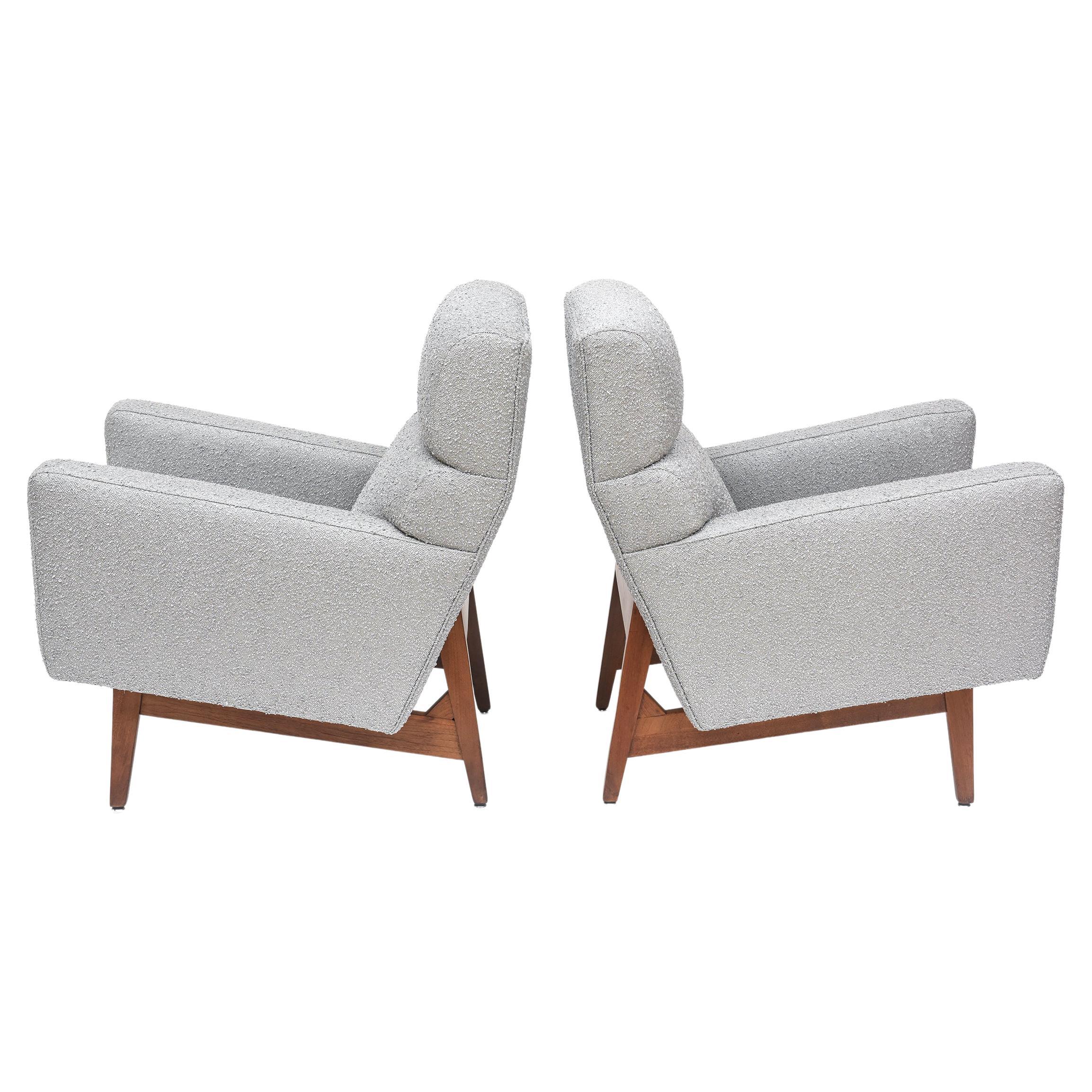 Pair of Jens Risom Lounge Chairs For Sale
