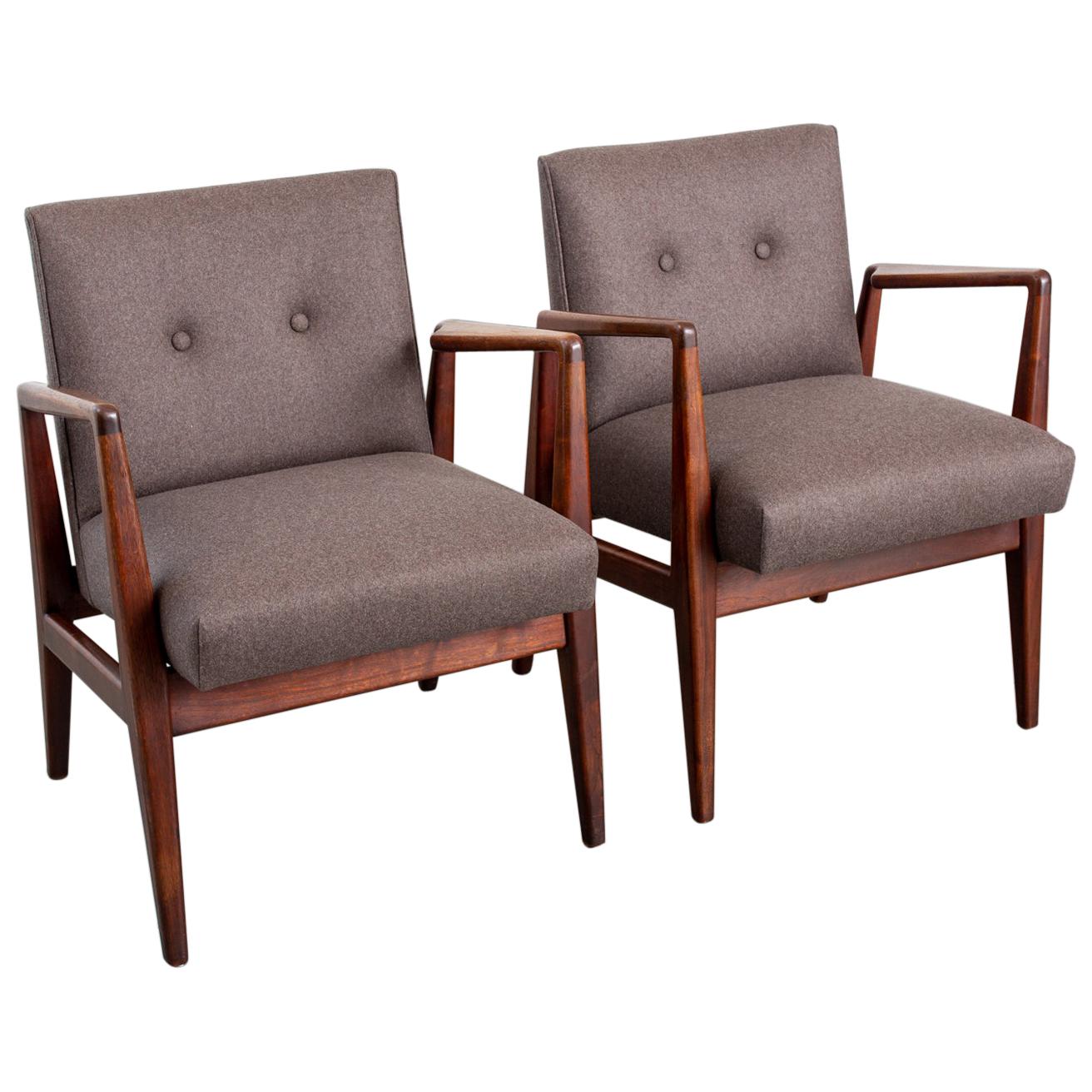 Pair of Jens Risom Mid-Century Modern Armchairs