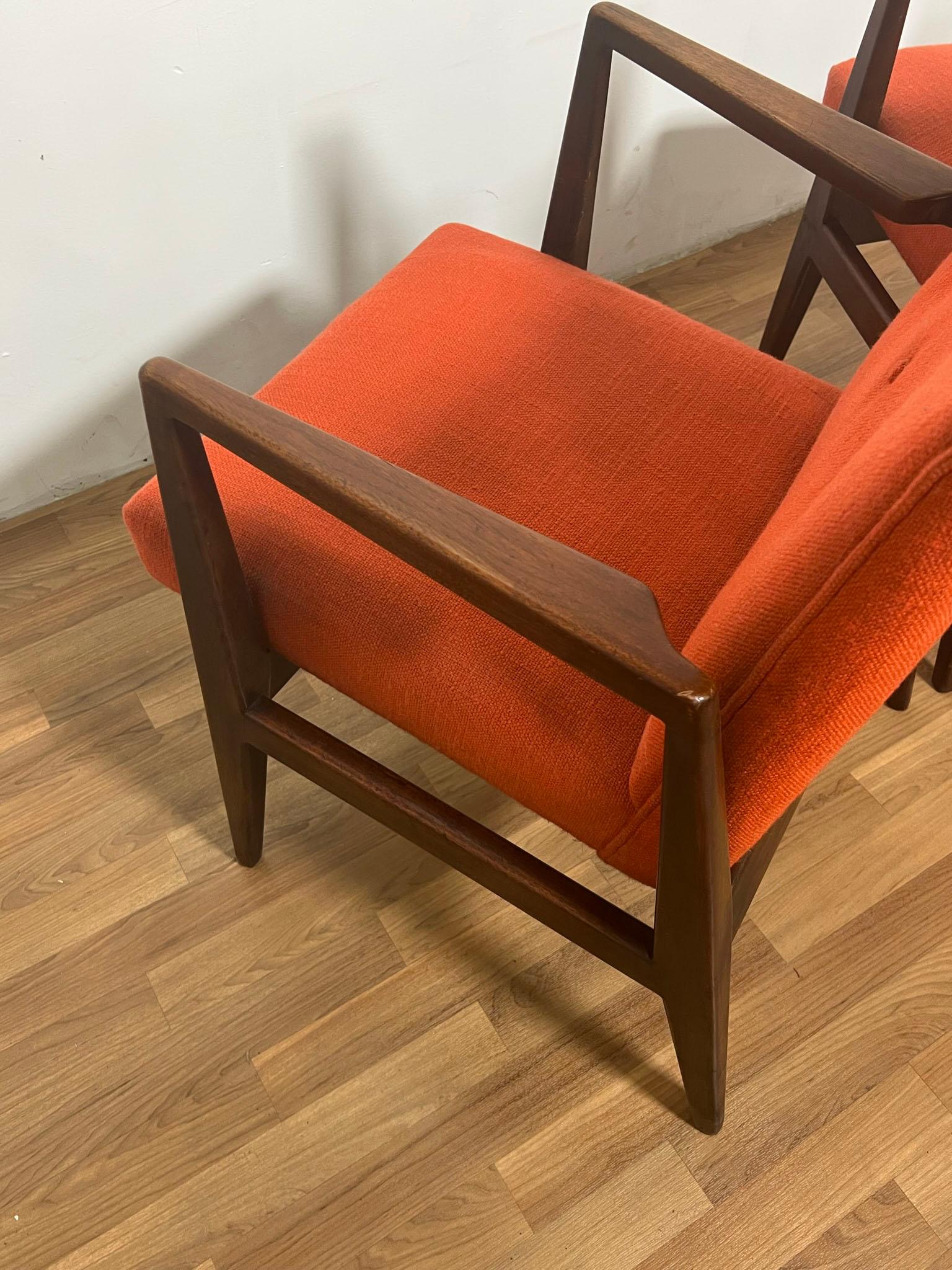 Pair of Jens Risom Model 1103 Lounge Armchairs Circa 1950s 1