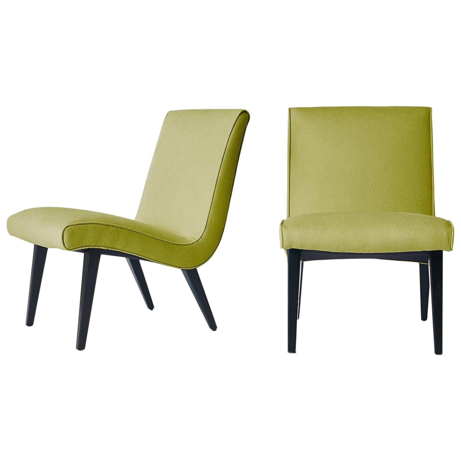 Pair of Jens Risom Scoop Chairs for Hans Knoll