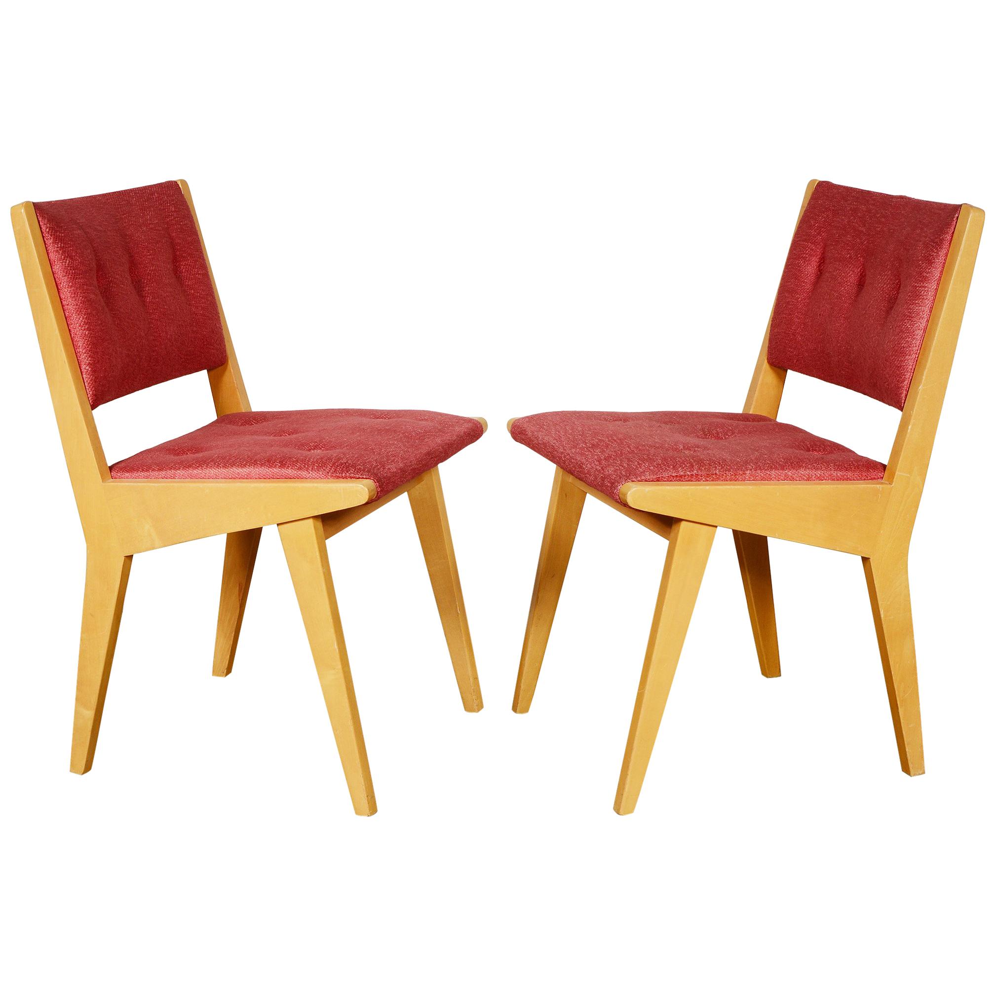 Pair of Jens Risom Side Chairs for Knoll