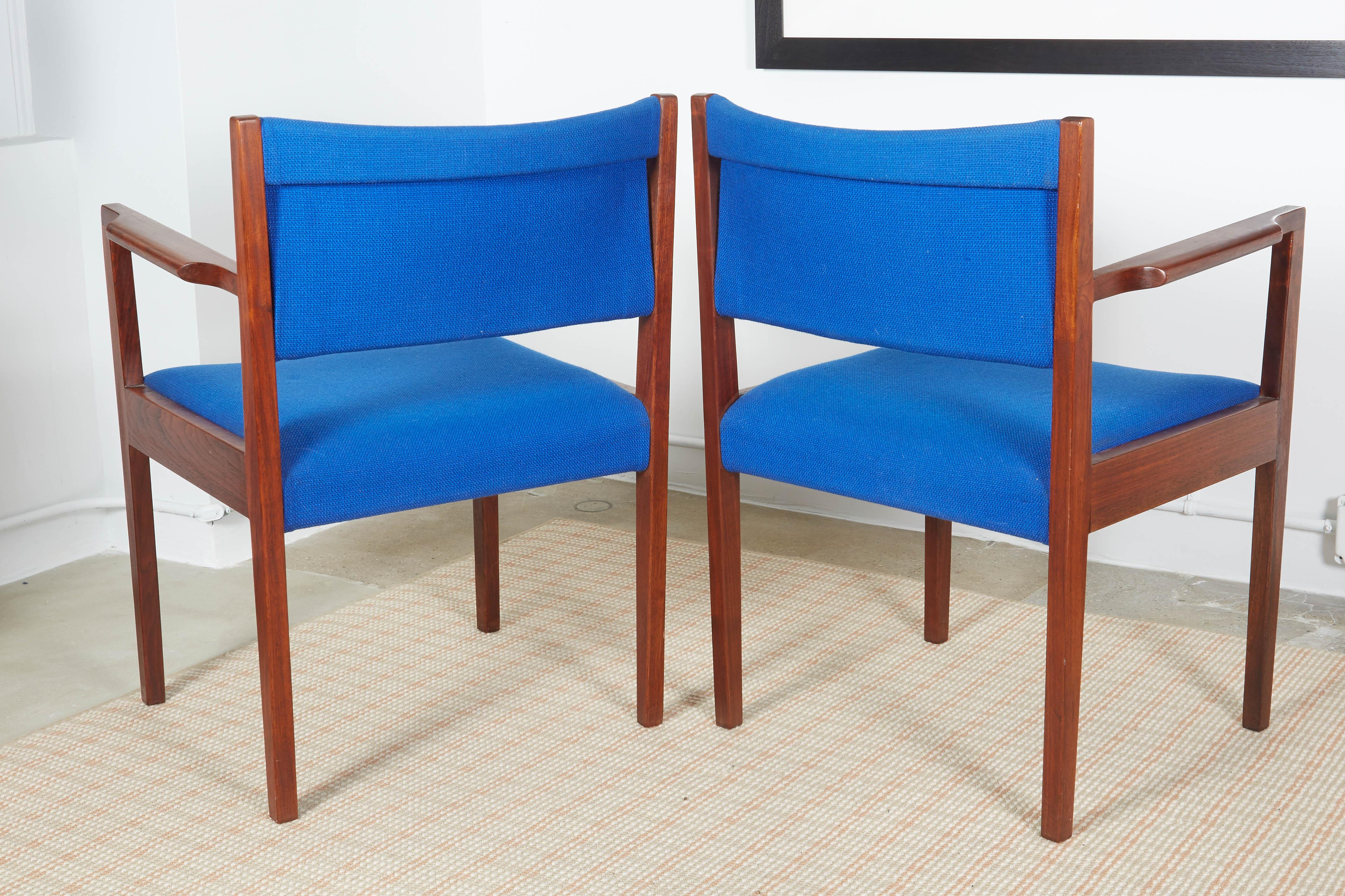 Mid-20th Century Pair of Jens Risom Teak Armchairs