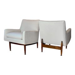 Jens Risom Walnut Lounge Chairs, 1953 a Pair Midcentury