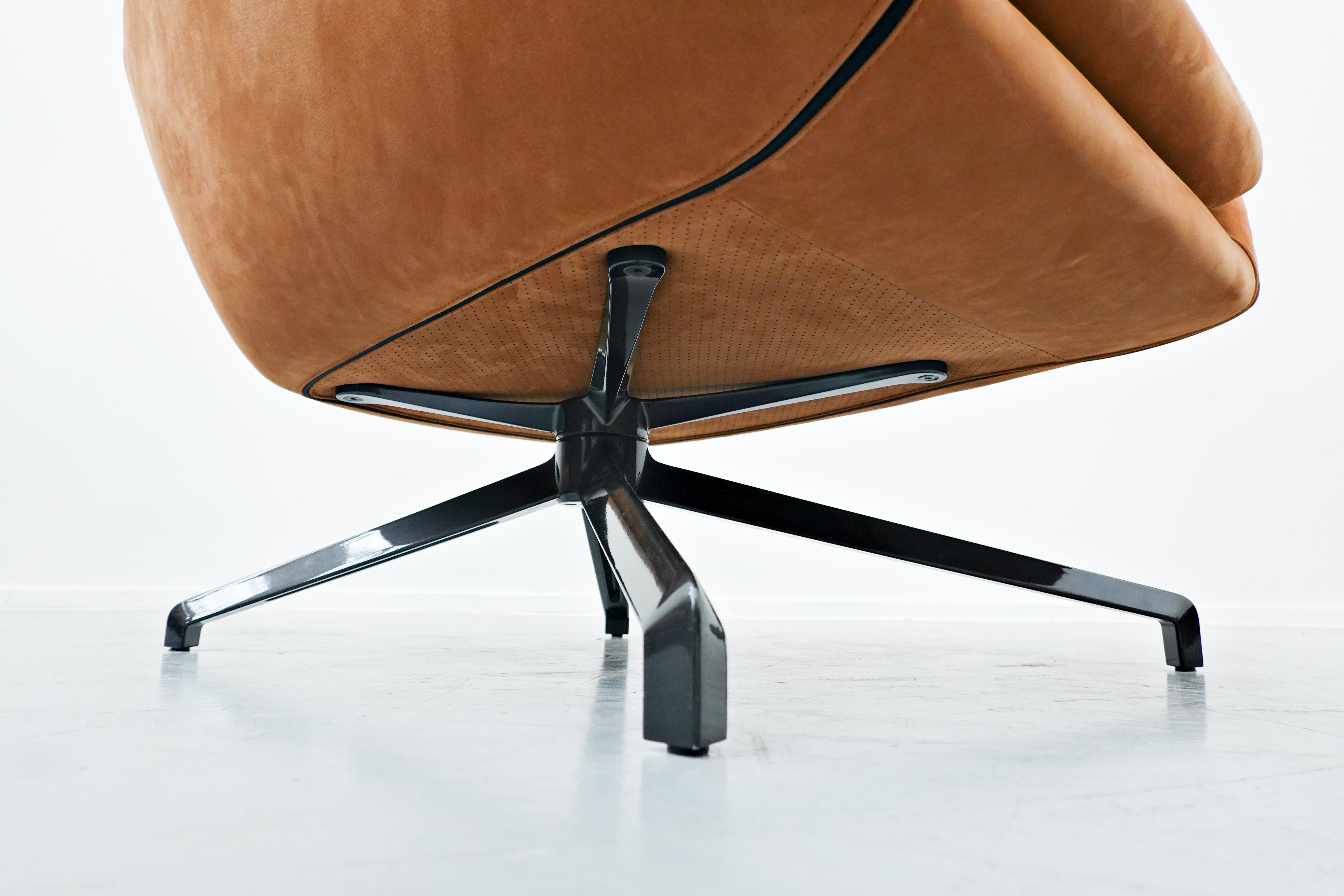 Pair of Nubuck  'Jensen' Armchairs and Ottoman by Rodolfo Dordoni for Minotti 1