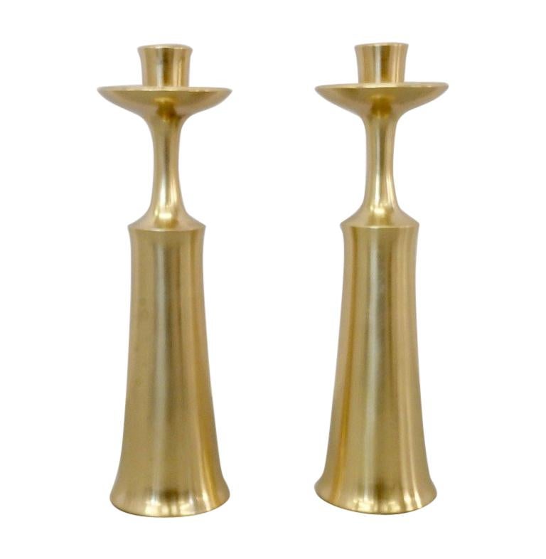 Pair of JHQ Dansk Danmark Solid Brass Candle Sticks