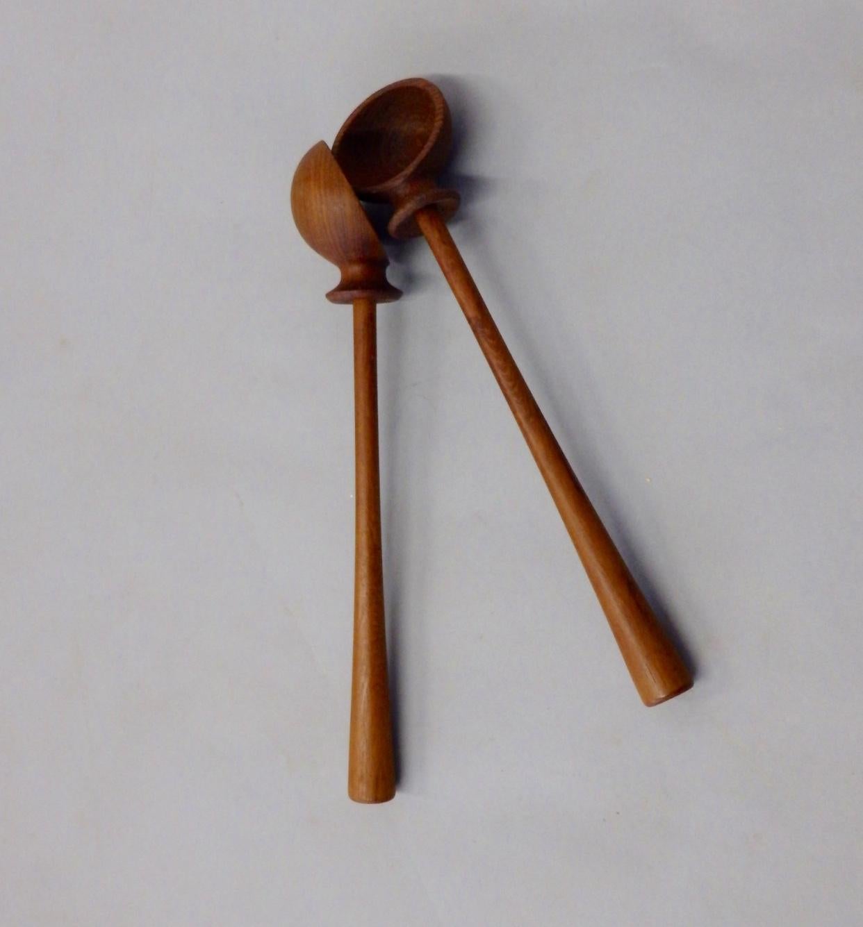 Pair of Jens Quistgaard for Dansk Denmark teak salad servers. Recently purchased with large collection of modernist servers.