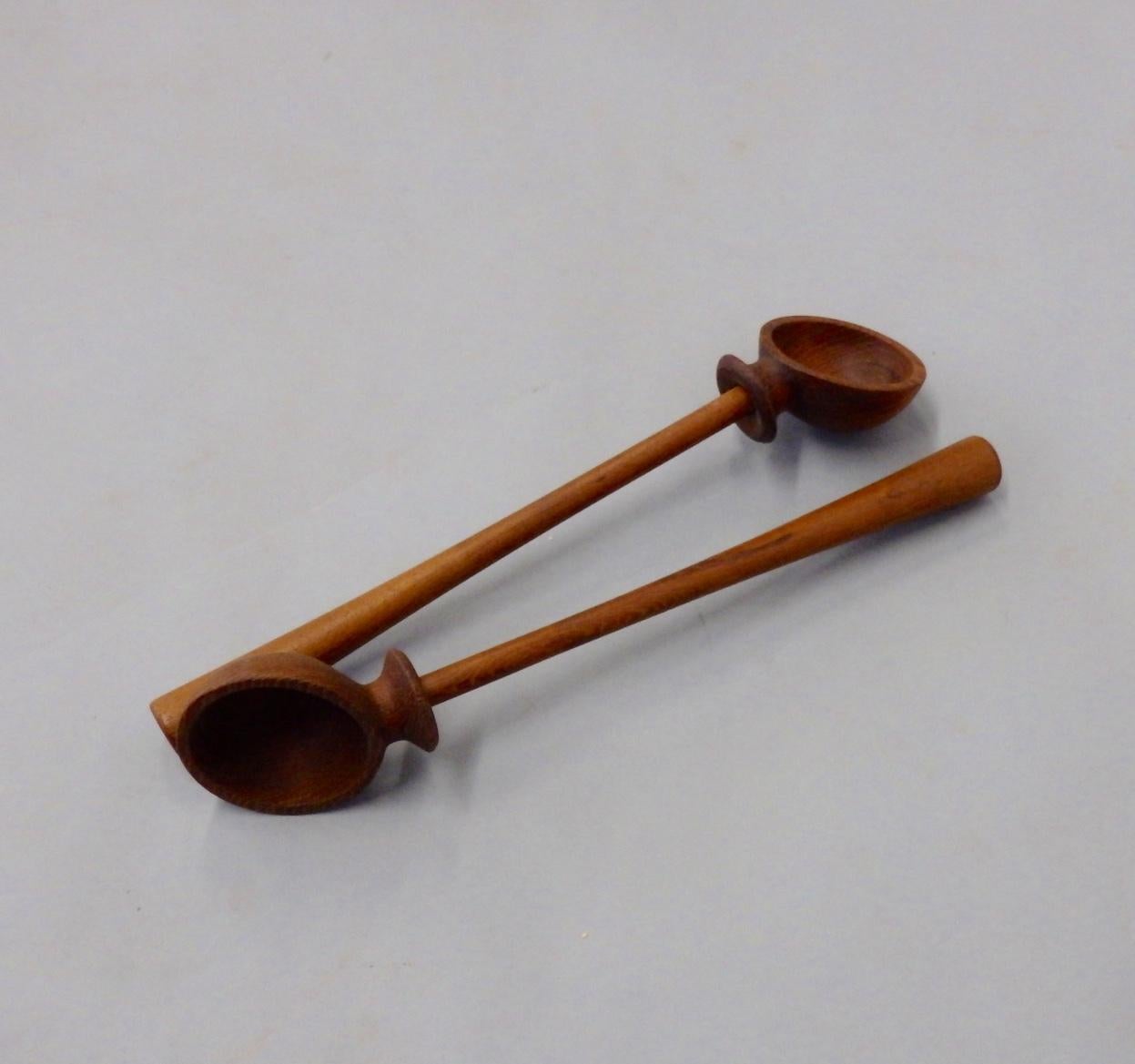 Mid-Century Modern Pair of JHQ Dansk Denmark Teak Salad Servers For Sale