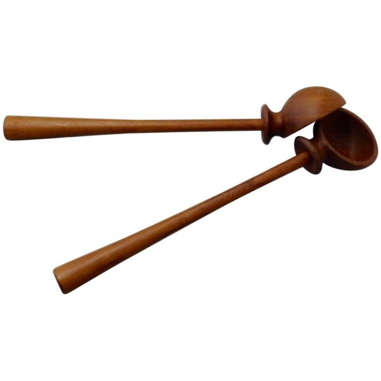 Pair of JHQ Dansk Denmark Teak Salad Servers For Sale at 1stDibs