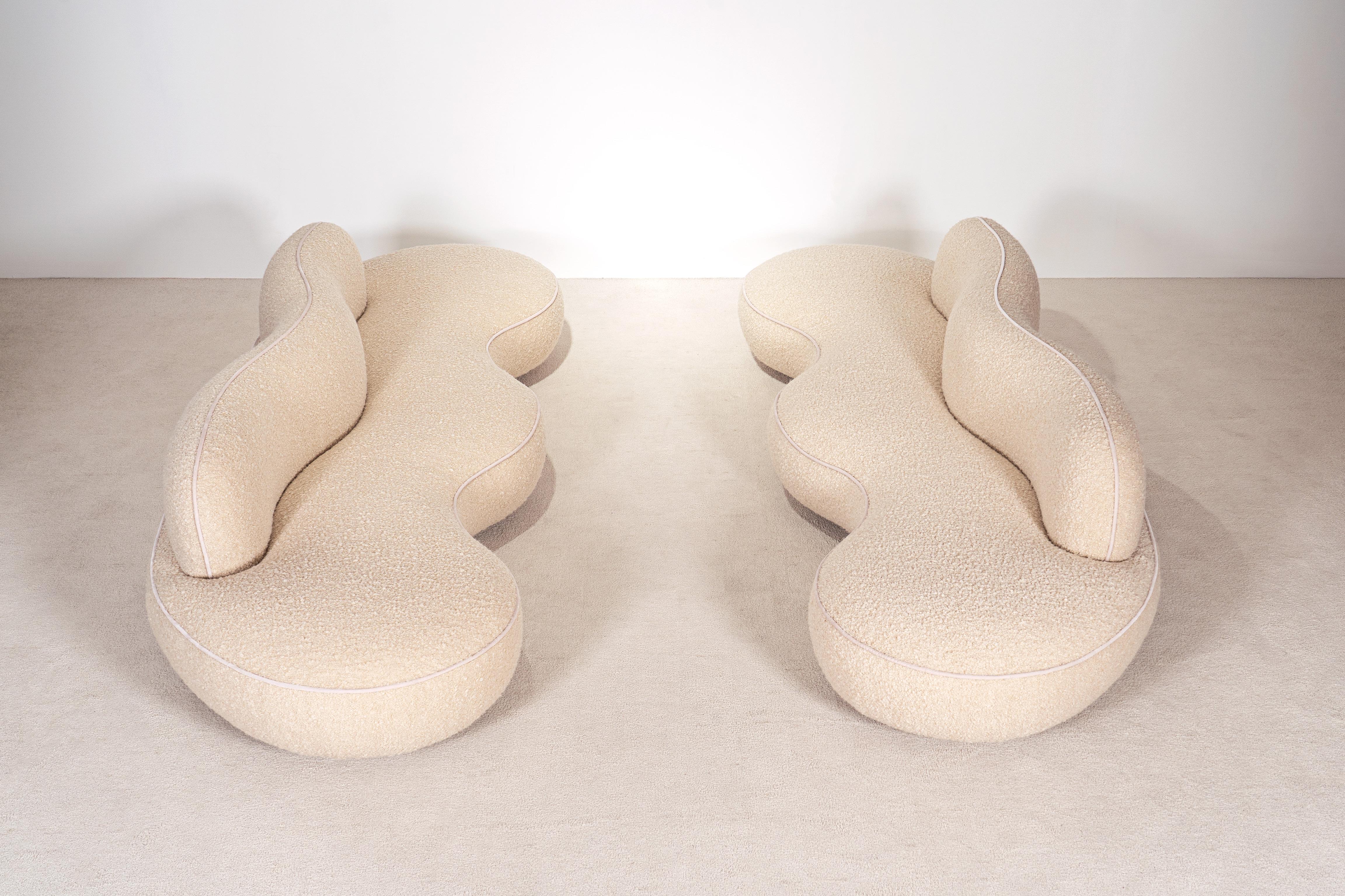 Hand-Crafted Pair of Jim Sofas by Proisy Studio For Sale