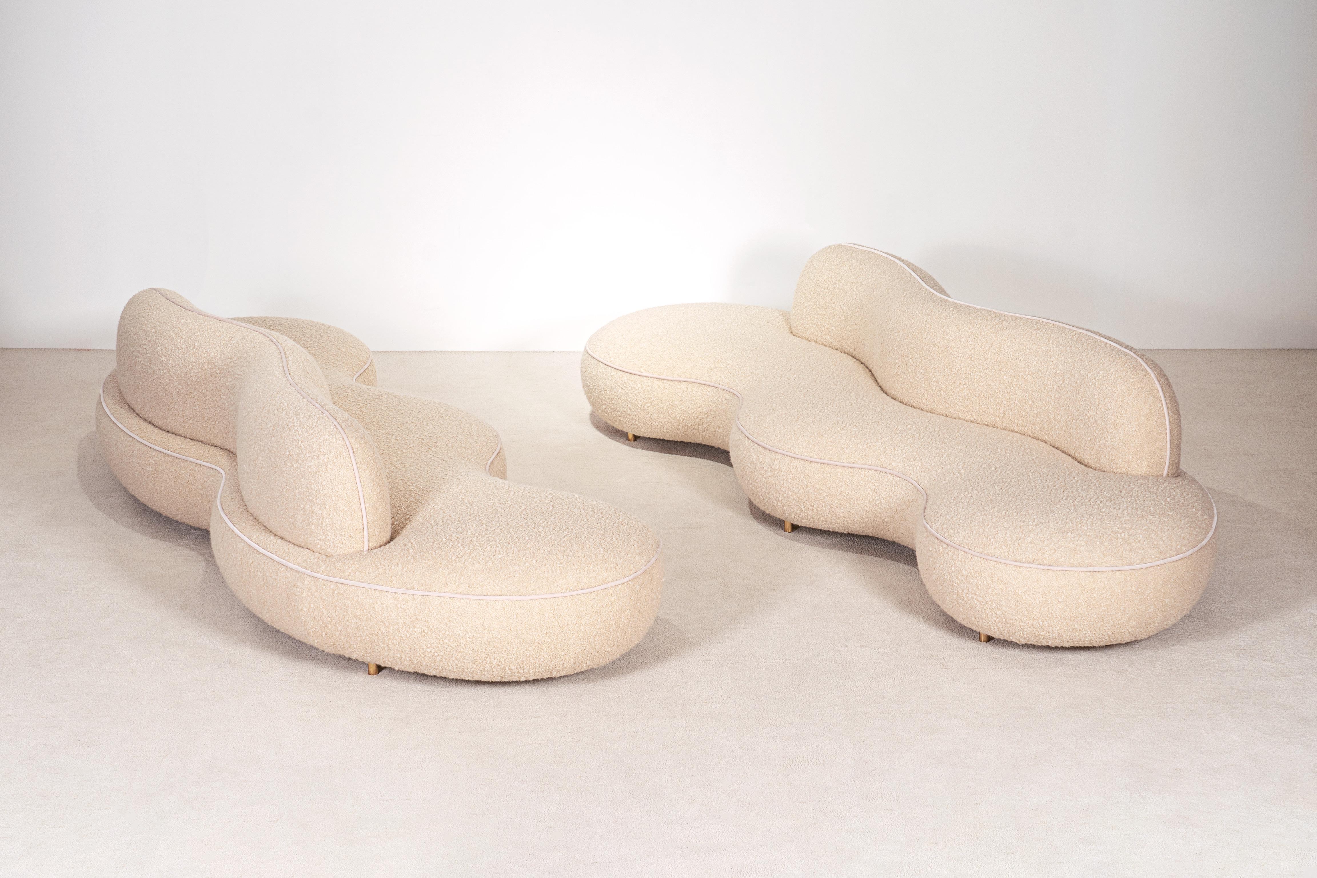 Fabric Pair of Jim Sofas by Proisy Studio For Sale