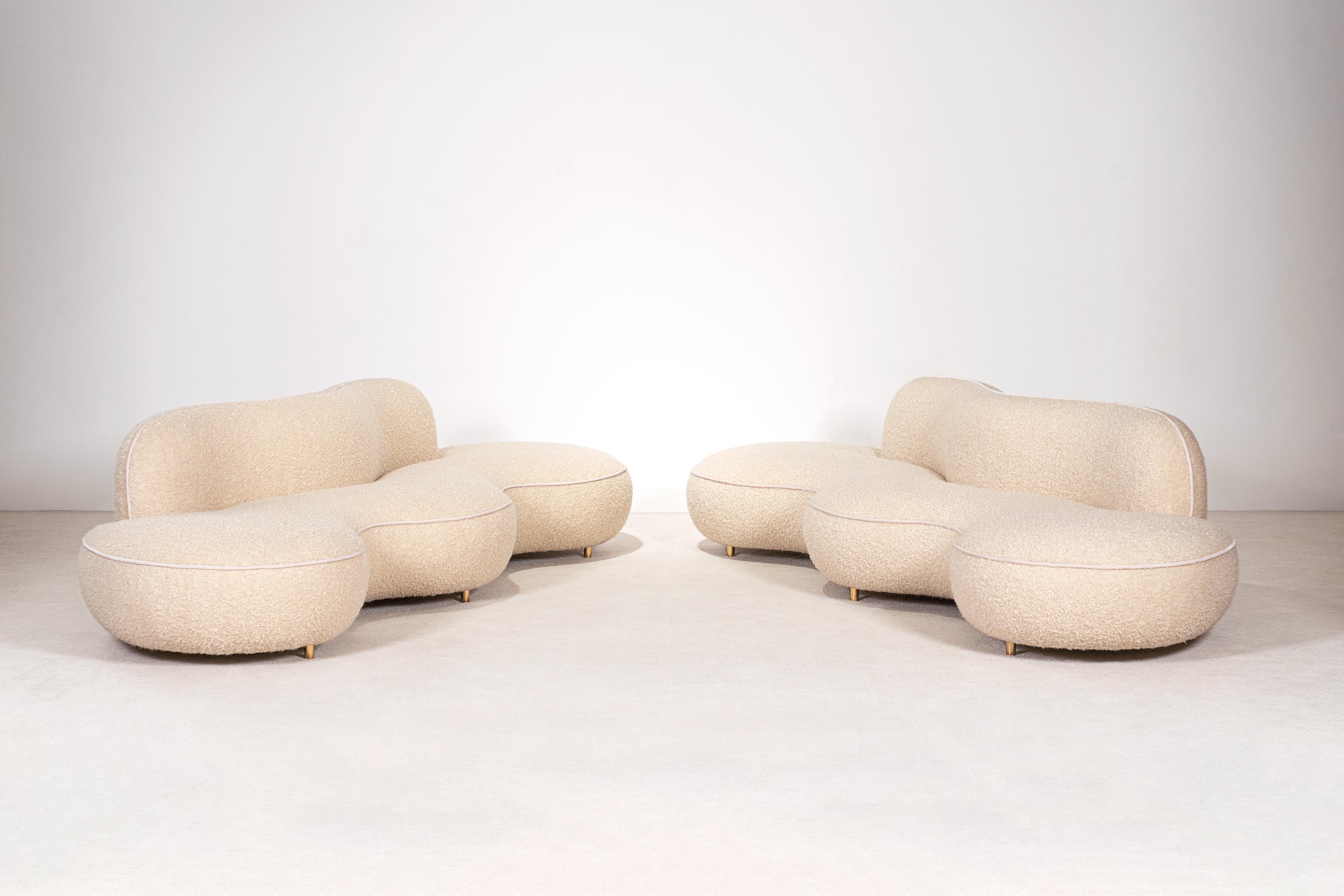 Pair of Jim Sofa XL Size By Proisy Studio.

Numbered Edition.

The Jim sofa stands as the centerpiece of Proisy Studio’s Modern Cowboy collection, a sculptural oversized curved sofa, 3 to 5-seater piece whose sweeping lines combine comfort,