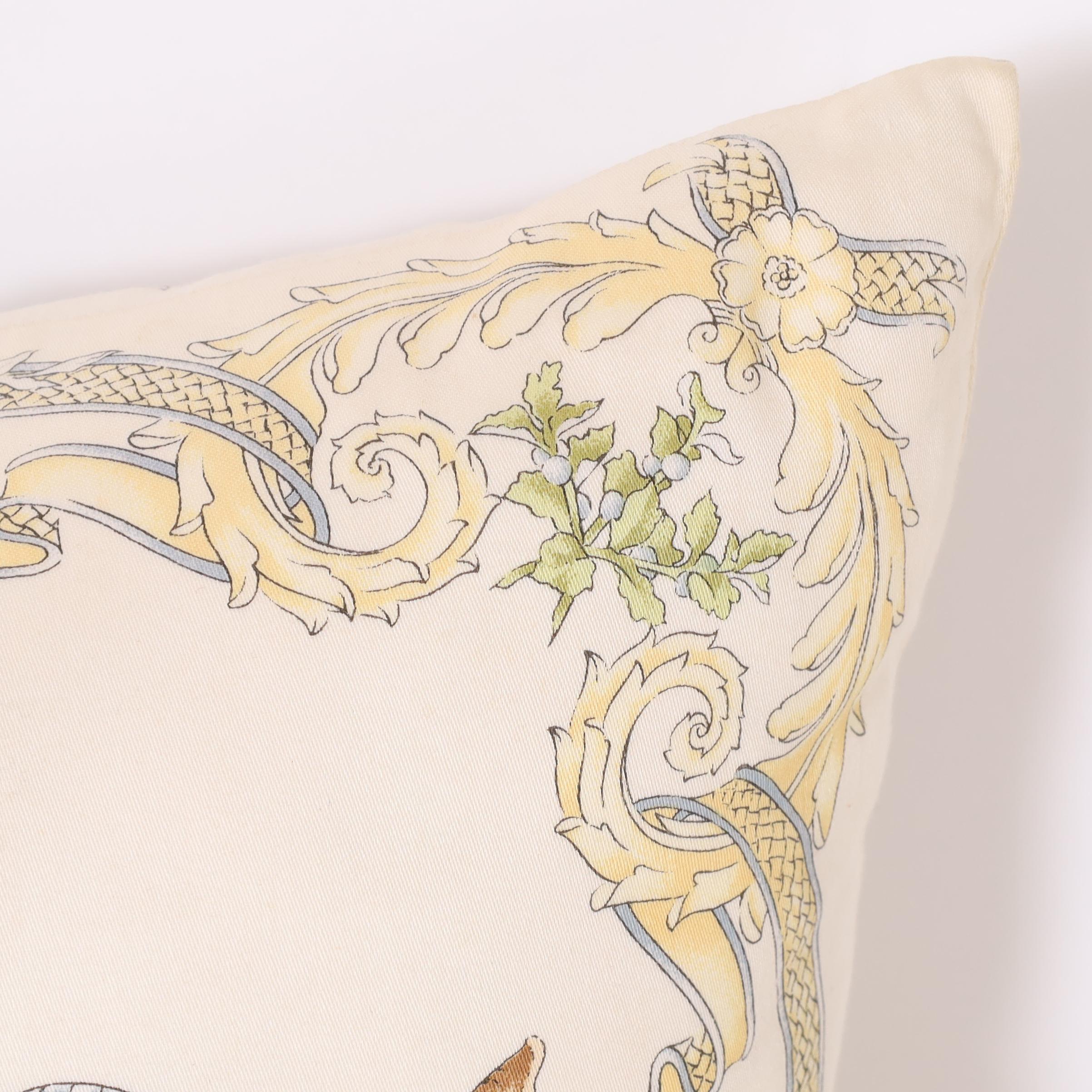 Thaïlandais Paire de coussins en soie avec éléphants de style British Colonial de Jim Thompson en vente
