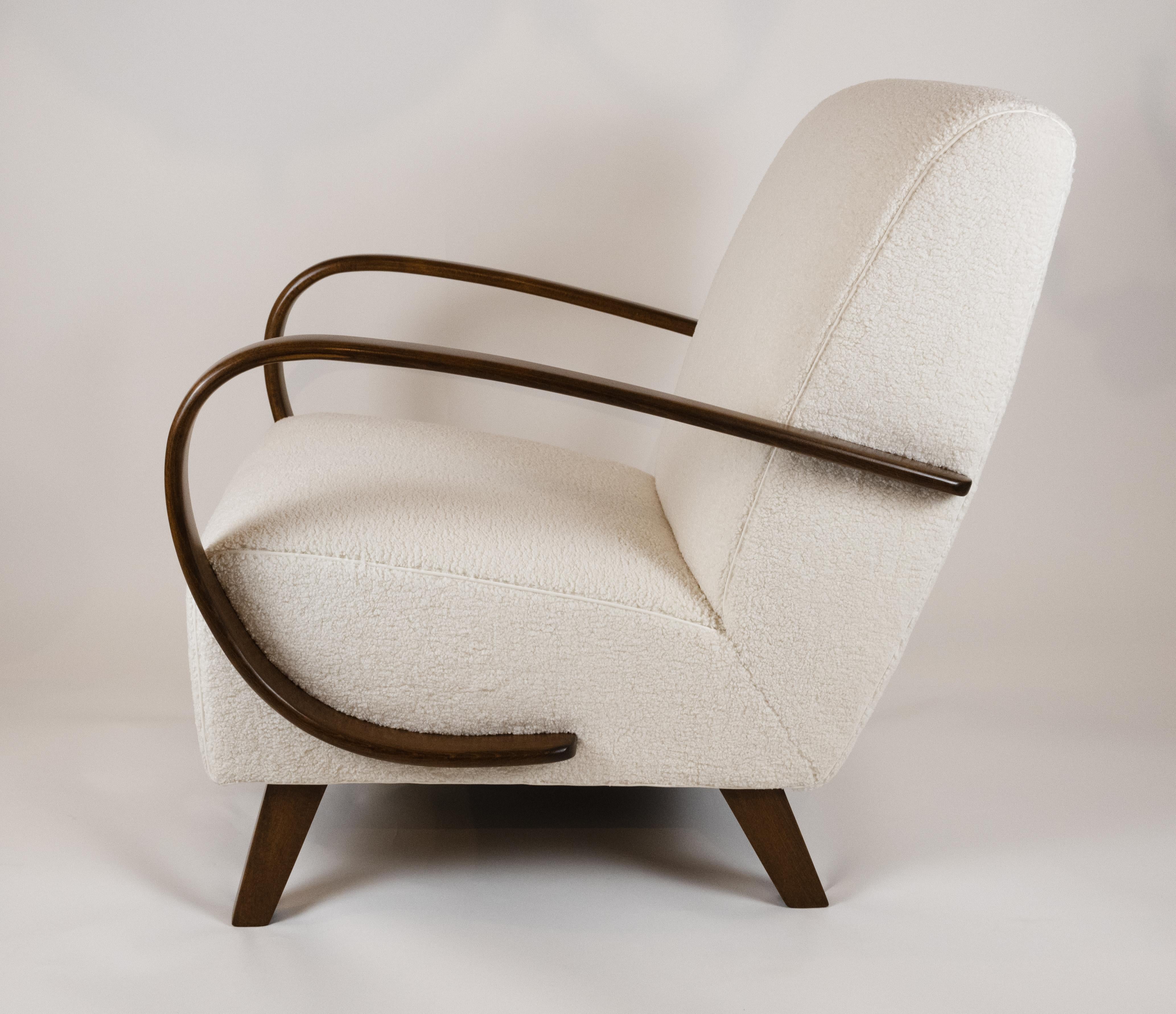 Czech Pair of Jindřich Halabala Armchairs For Sale