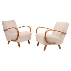 Pair of Jindřich Halabala Armchairs, Model H-410, Czechoslovakia, 1950s