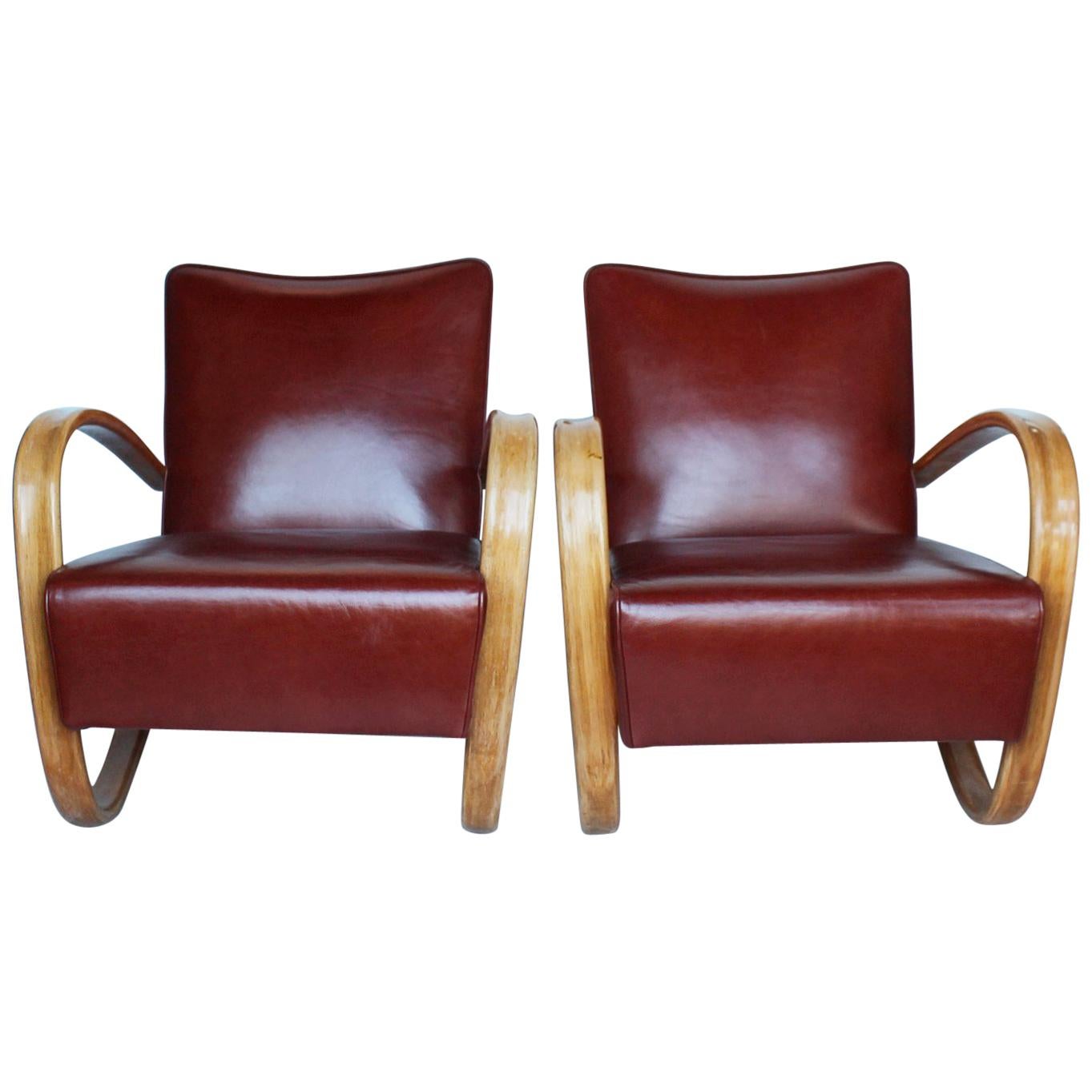Pair of Jindrich Halabala Art Deco Chairs 