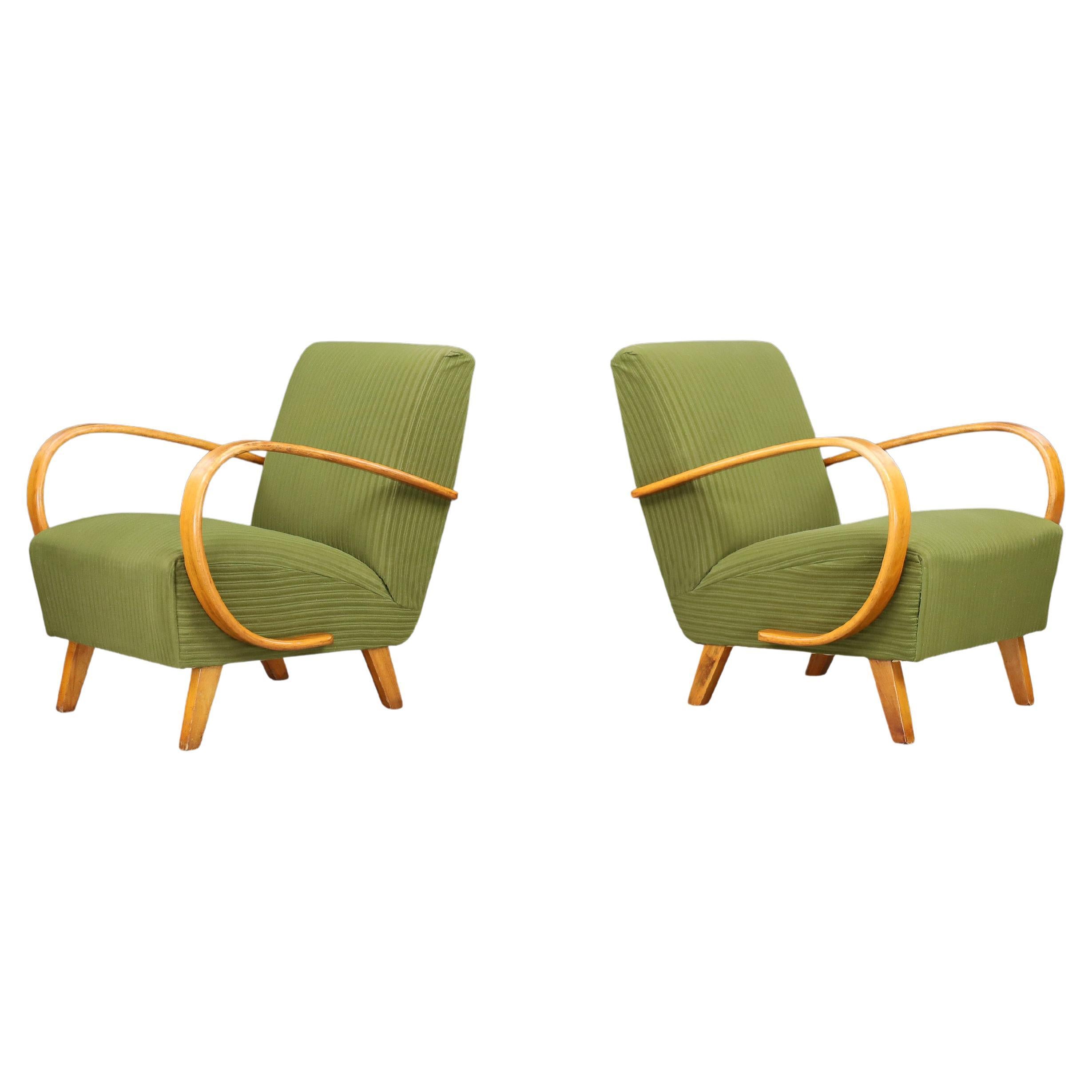 Coppia di poltrone Jindřich Halabala Bentwood, Praga, anni '40 in Greene & Greene in vendita