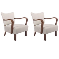 Pair of Jindrich Halabala H-237 Art Deco Armchairs