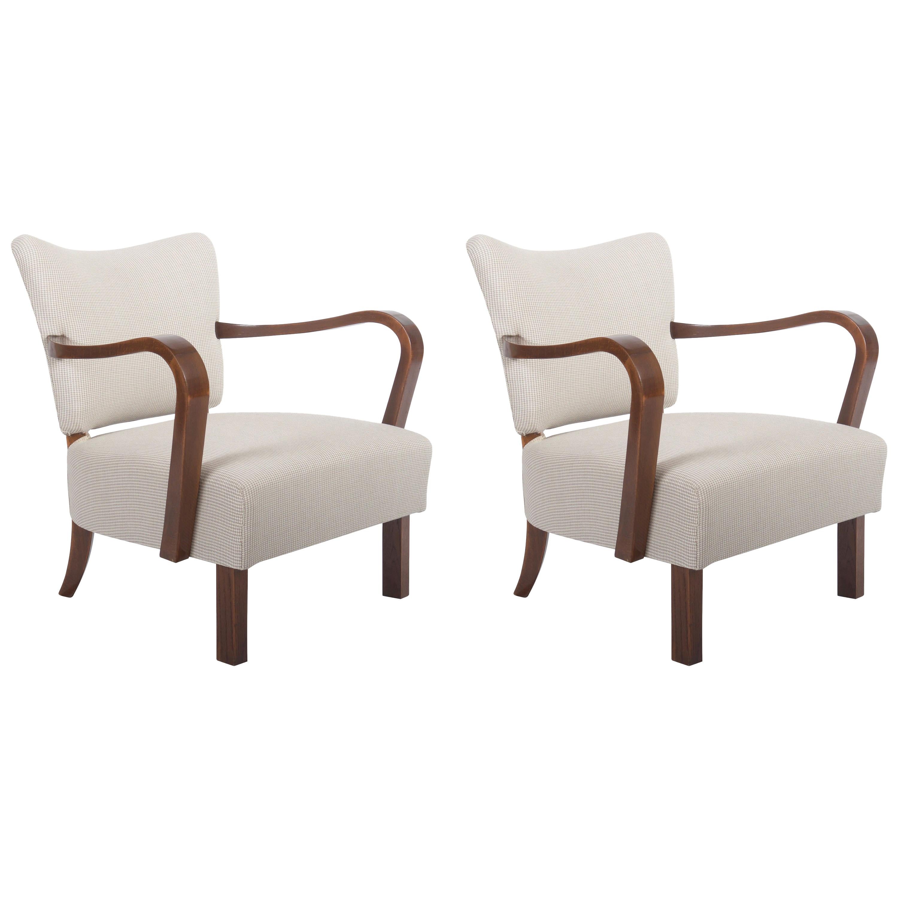 Pair of Jindrich Halabala H-237 Art Deco Armchairs