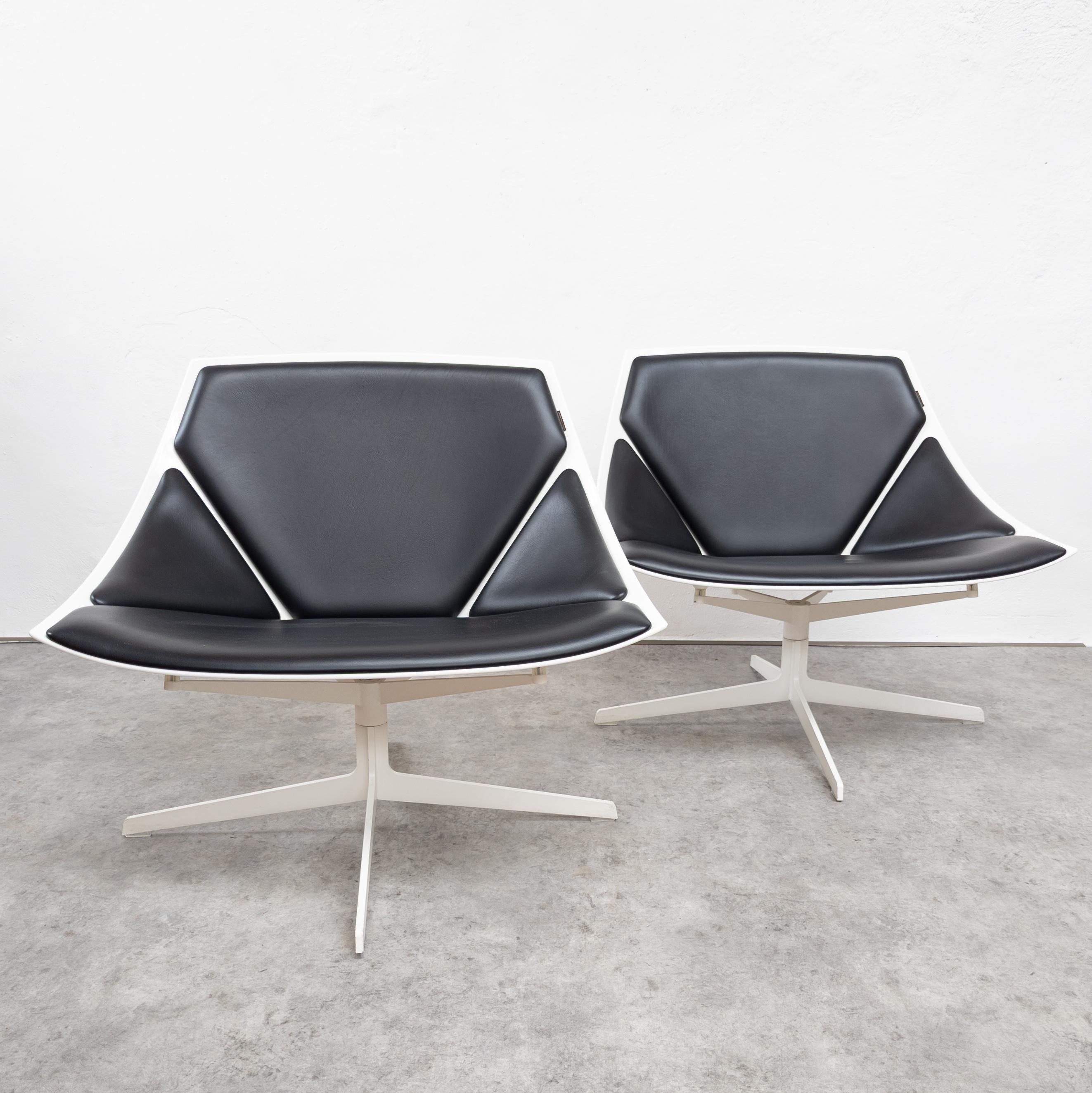 Leather Pair of JL10 'Space' Chairs by Jjurgen Laub & Markus Jehs for Fritz Hansen