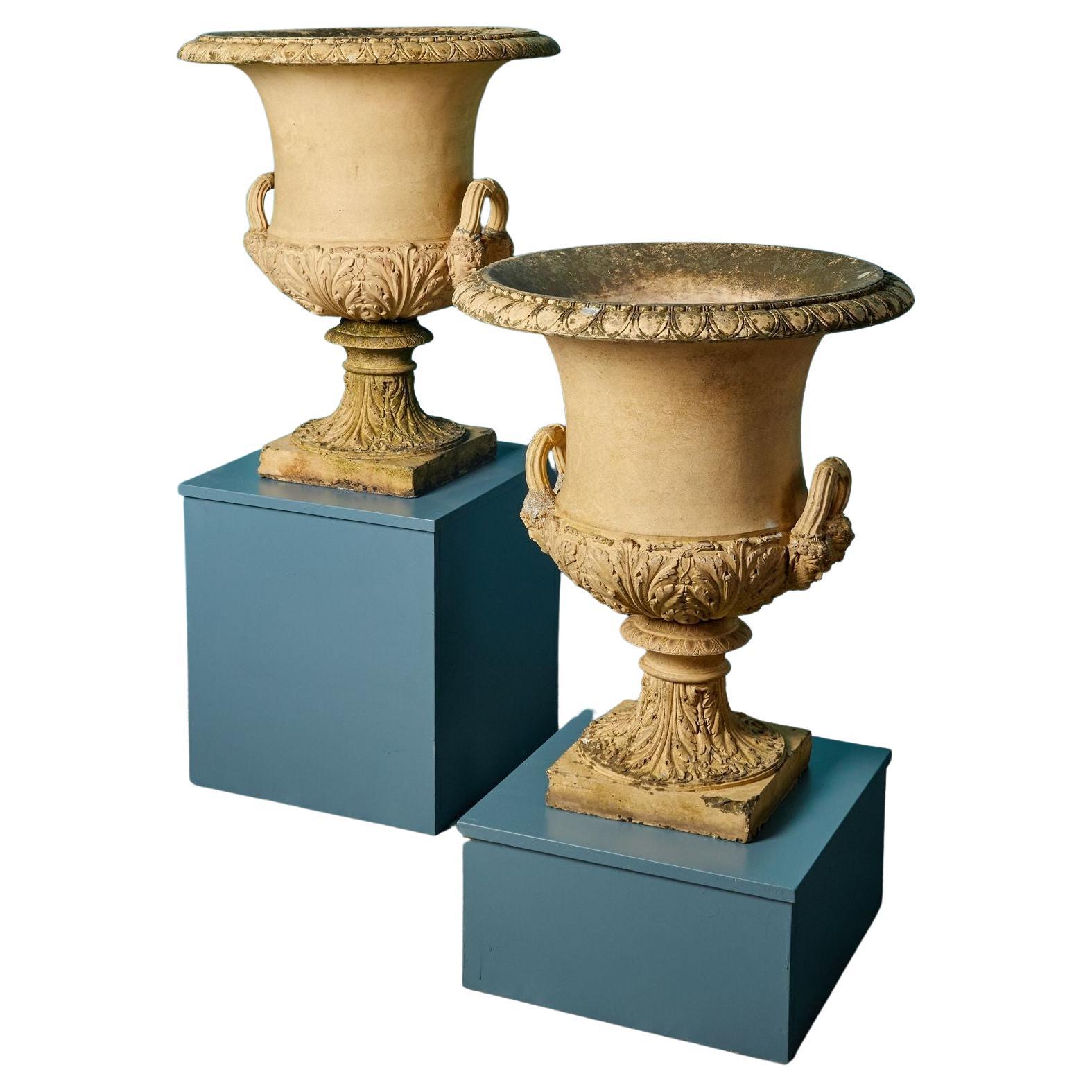 Pair of JM Blashfield Terracotta Garden Urns