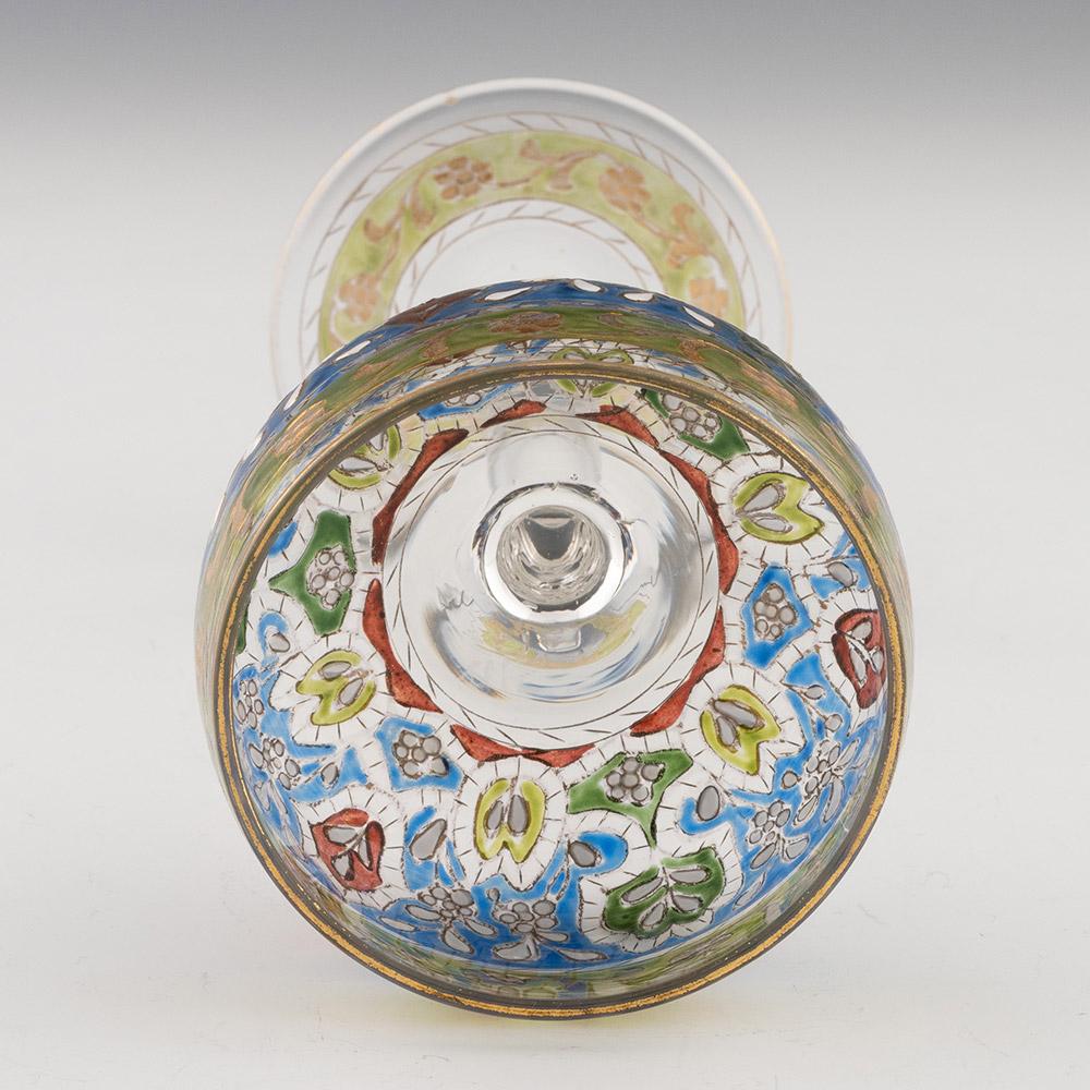 Pair of Jodhpur Enamelled Wine Glasses c1920 For Sale 2
