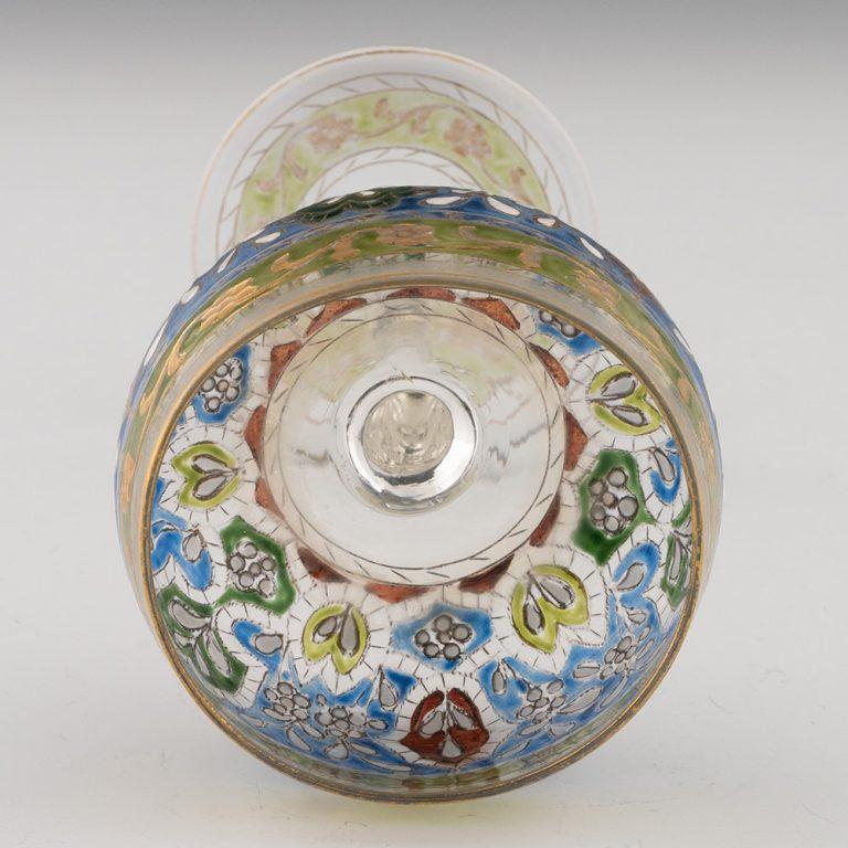 Pair of Jodhpur Enamelled Wine Glasses c1920 For Sale 2