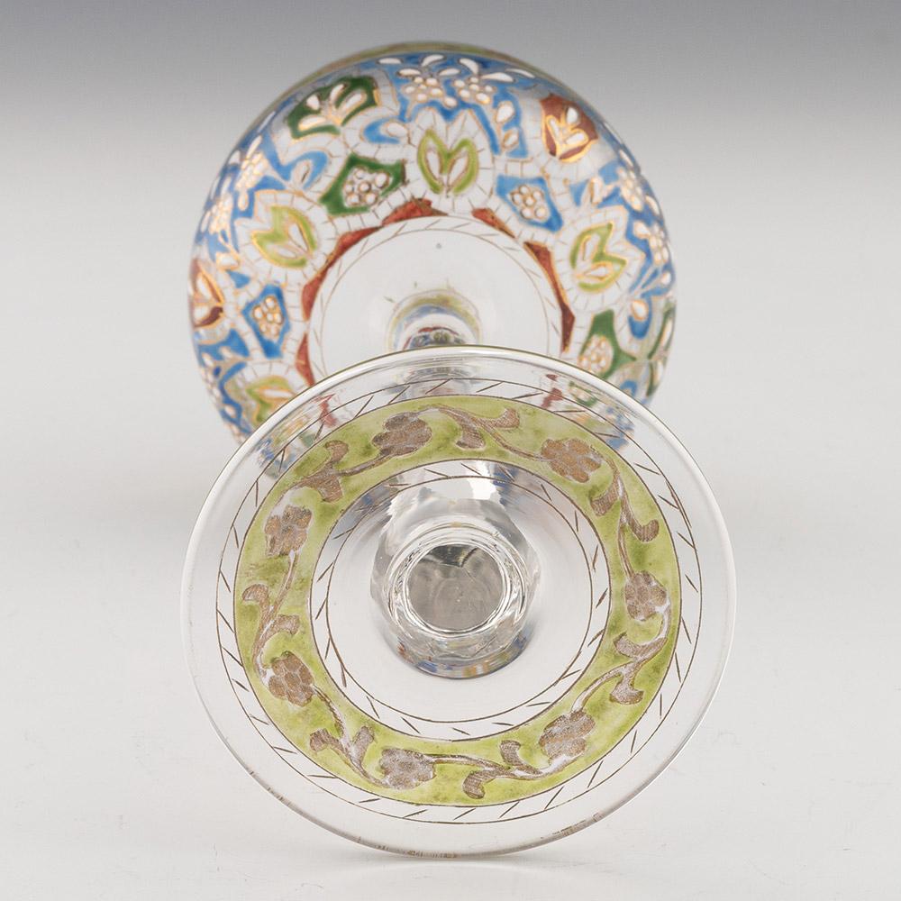 Pair of Jodhpur Enamelled Wine Glasses c1920 For Sale 3