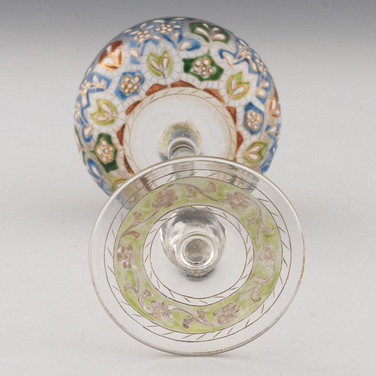 Pair of Jodhpur Enamelled Wine Glasses c1920 For Sale 3